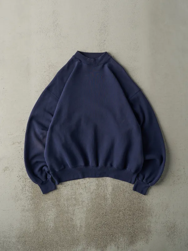 Vintage 90s Navy Blue Blank Crewneck (L) sold by Rebalance Vintage
