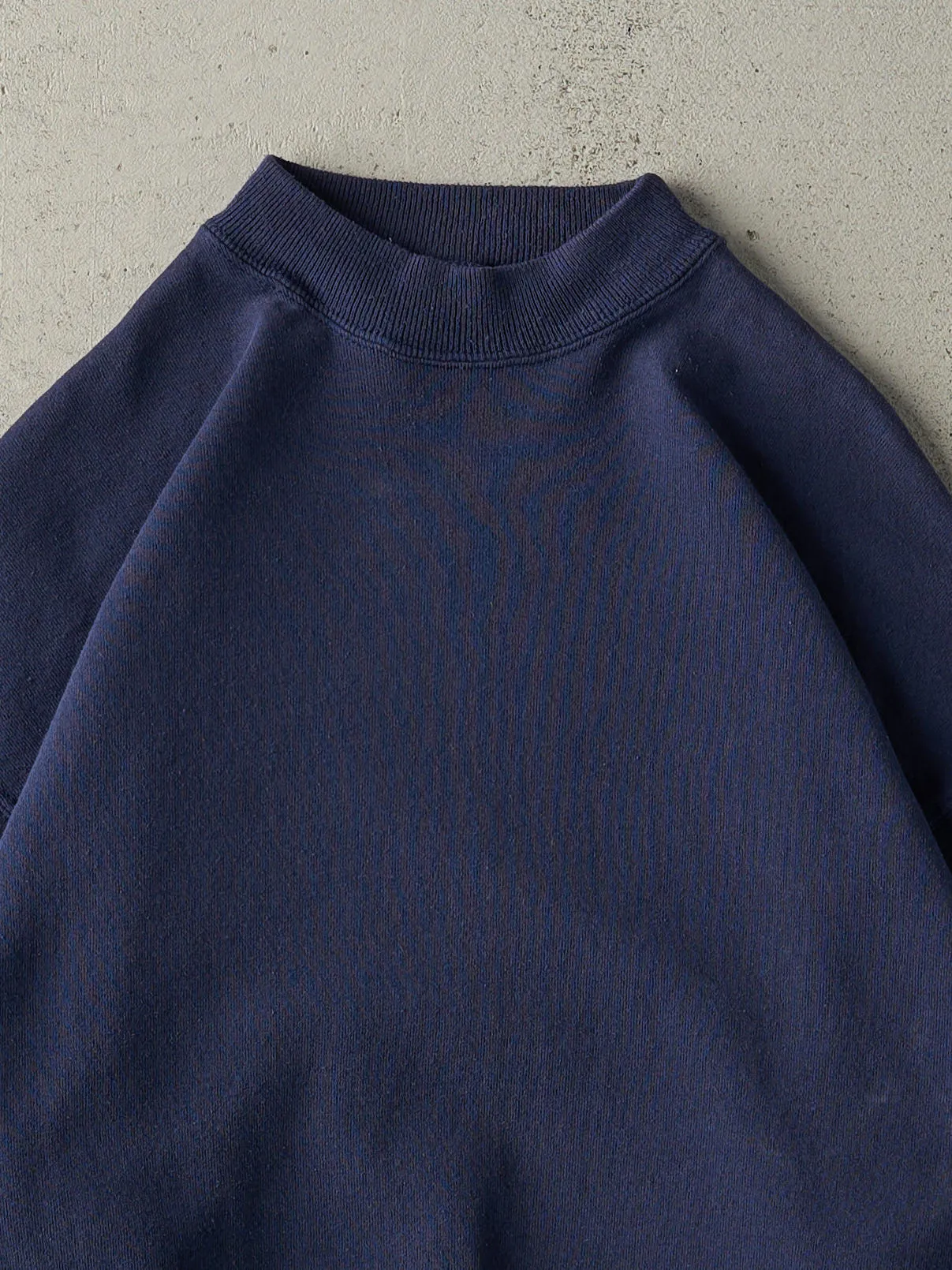 Vintage 90s Navy Blue Blank Crewneck (L) sold by Rebalance Vintage product image thumbnail 2