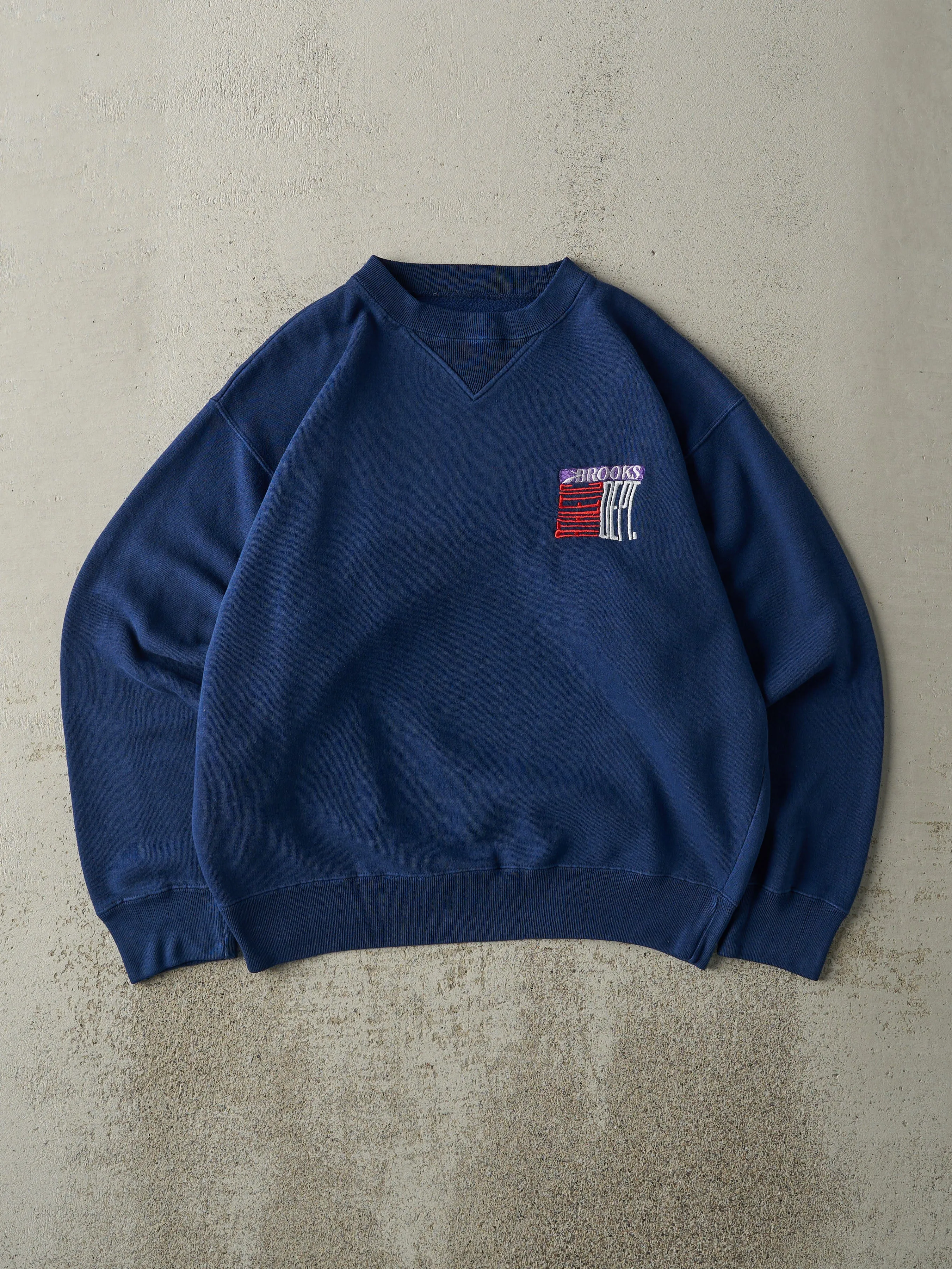 Vintage 90s Navy Blue Brooks Athletics Crewneck (M) sold by Rebalance Vintage