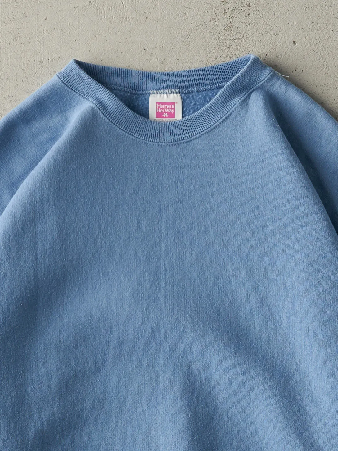 Vintage 90s Light Blue Blank Crewneck (L) sold by Rebalance Vintage product image thumbnail 2