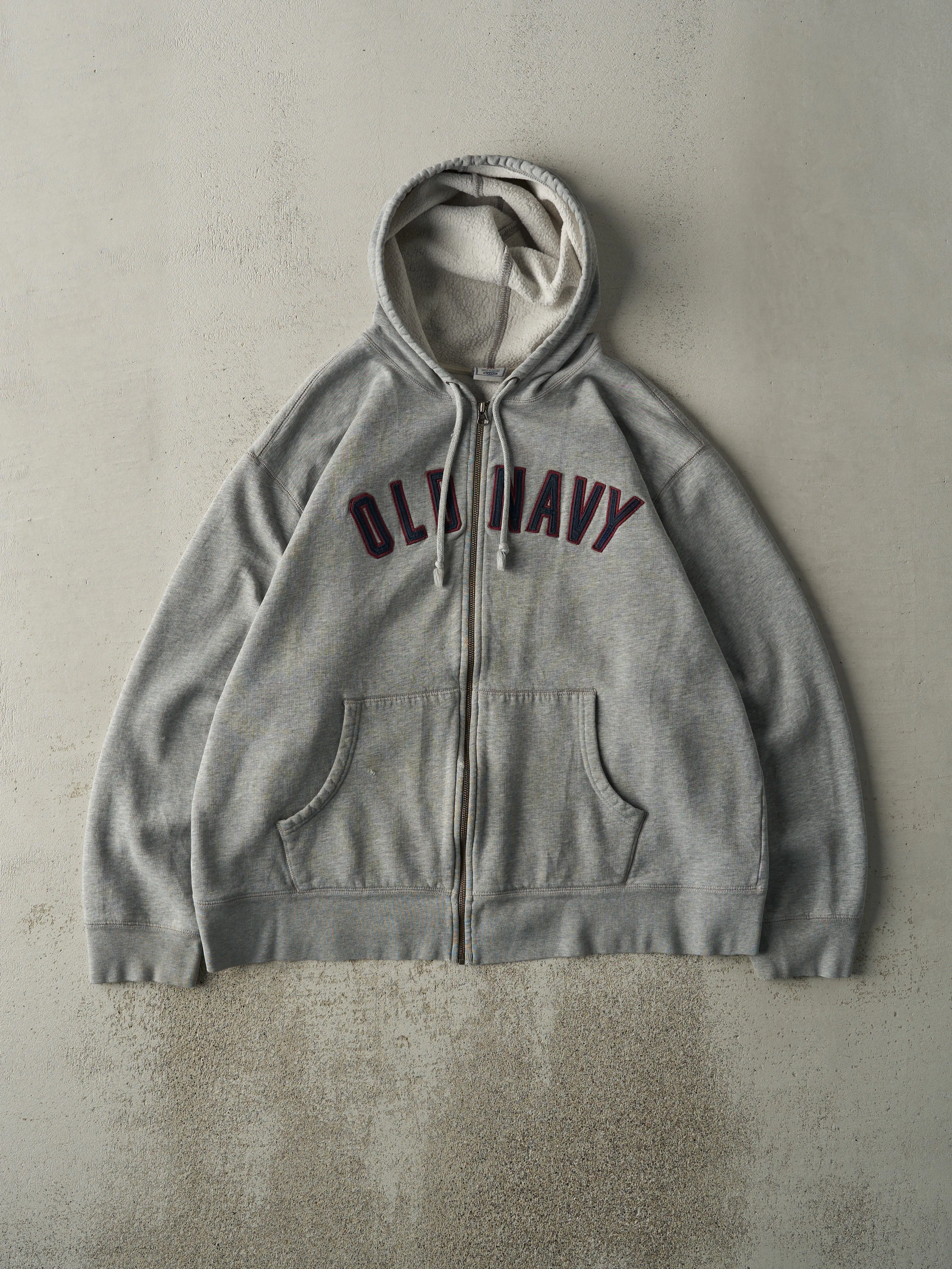 Vintage Y2K Grey Old Navy Zip Up Hoodie (XL) sold by Rebalance Vintage