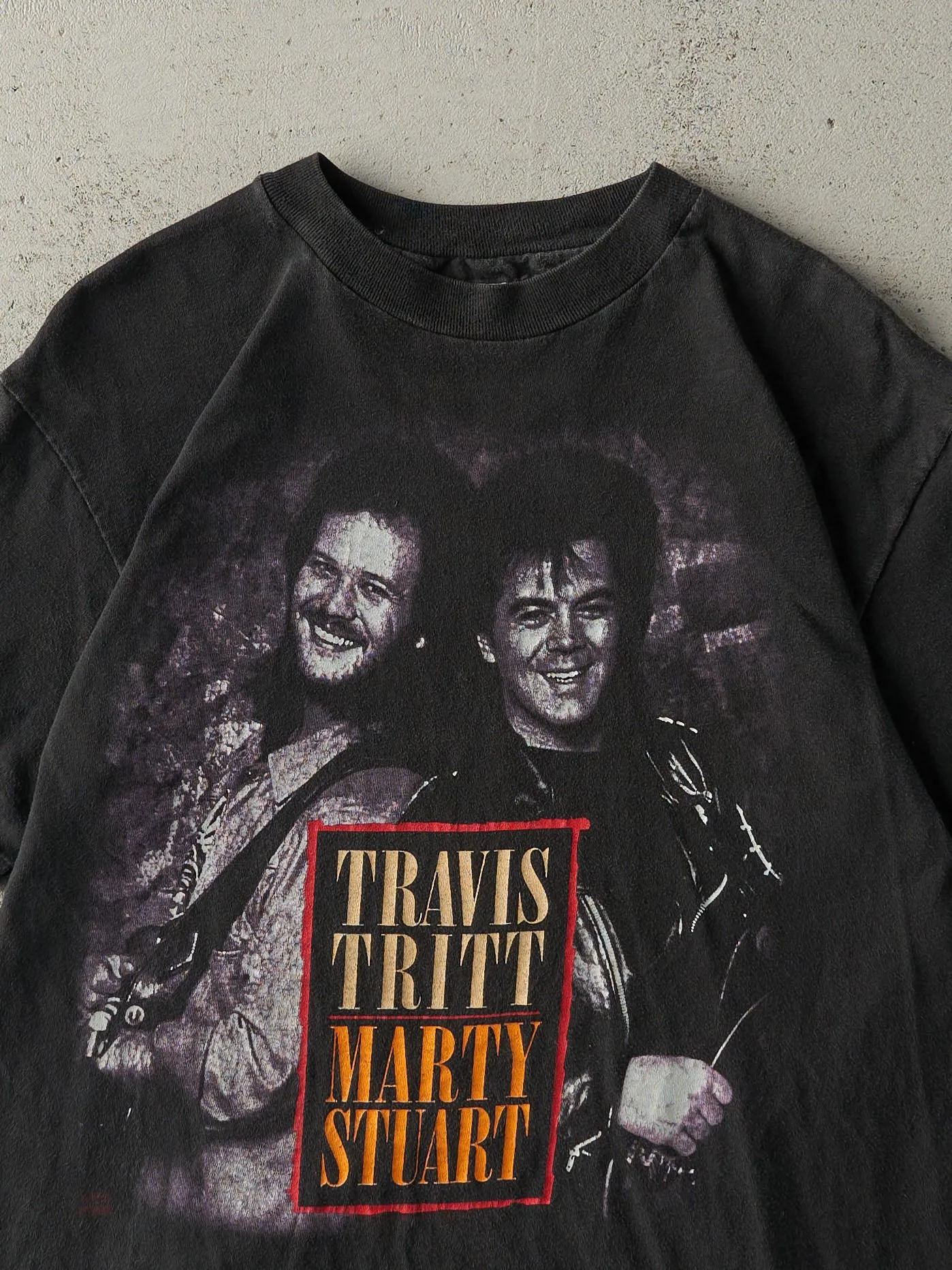 Vintage 92' Black Travis Tritt x Marty Stuart No Hats Tour Single Stitch Tee (S) sold by Rebalance Vintage product image thumbnail 3
