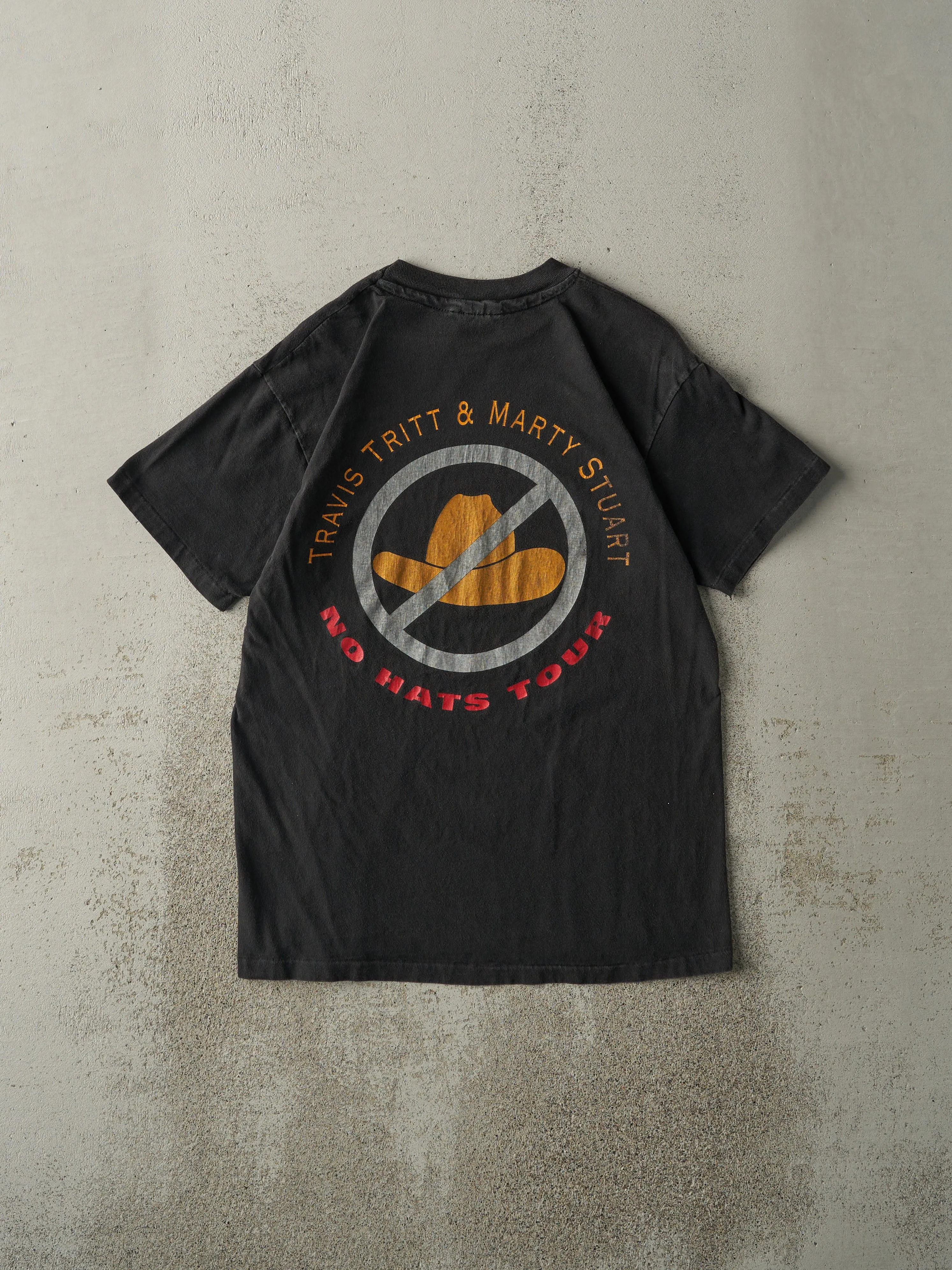 Vintage 92' Black Travis Tritt x Marty Stuart No Hats Tour Single Stitch Tee (S) sold by Rebalance Vintage product image thumbnail 2