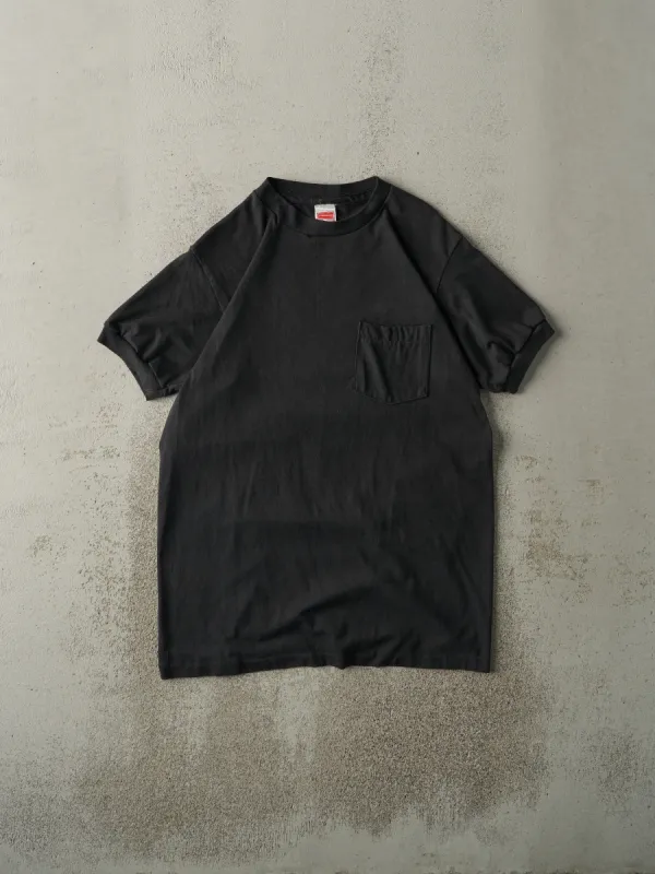 Vintage 80s Black Blank Pocket Ringer Tee (M/L) sold by Rebalance Vintage