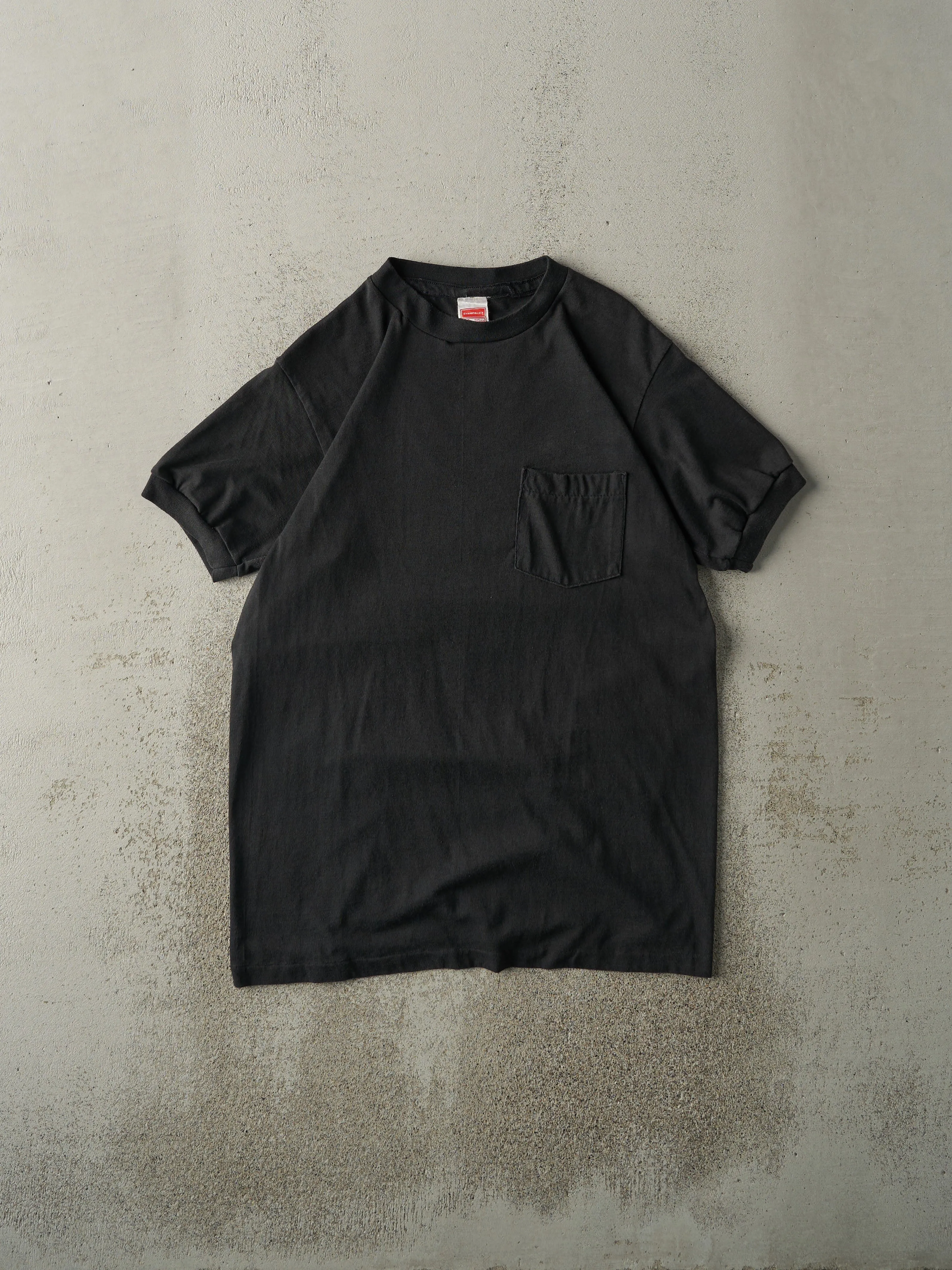 Vintage 80s Black Blank Pocket Ringer Tee (M/L) sold by Rebalance Vintage