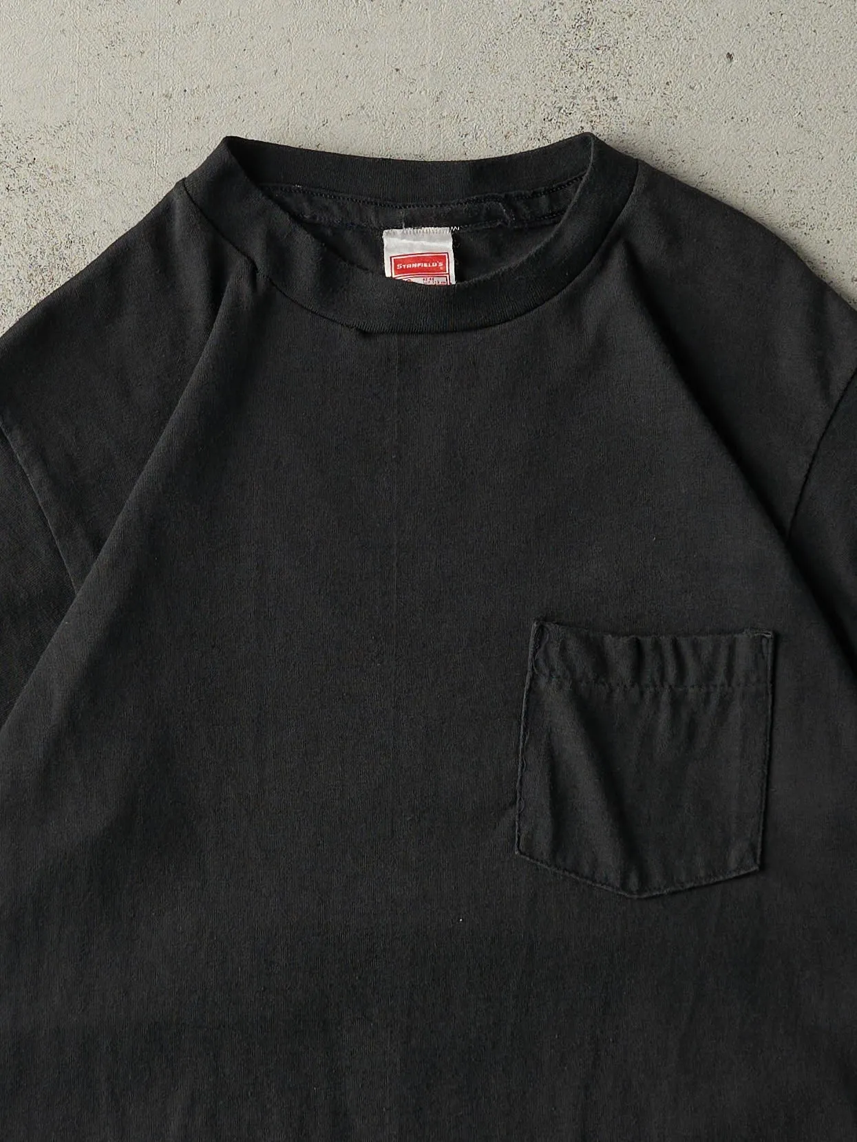 Vintage 80s Black Blank Pocket Ringer Tee (M/L) sold by Rebalance Vintage product image thumbnail 2