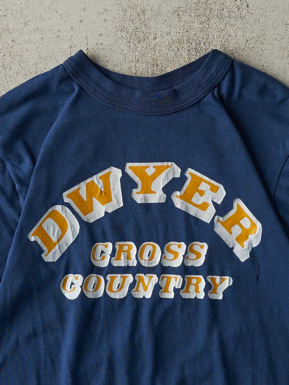 Vintage 80s Navy Blue Dwyer Cross Country Tee (XS) sold by Rebalance Vintage product image thumbnail 2