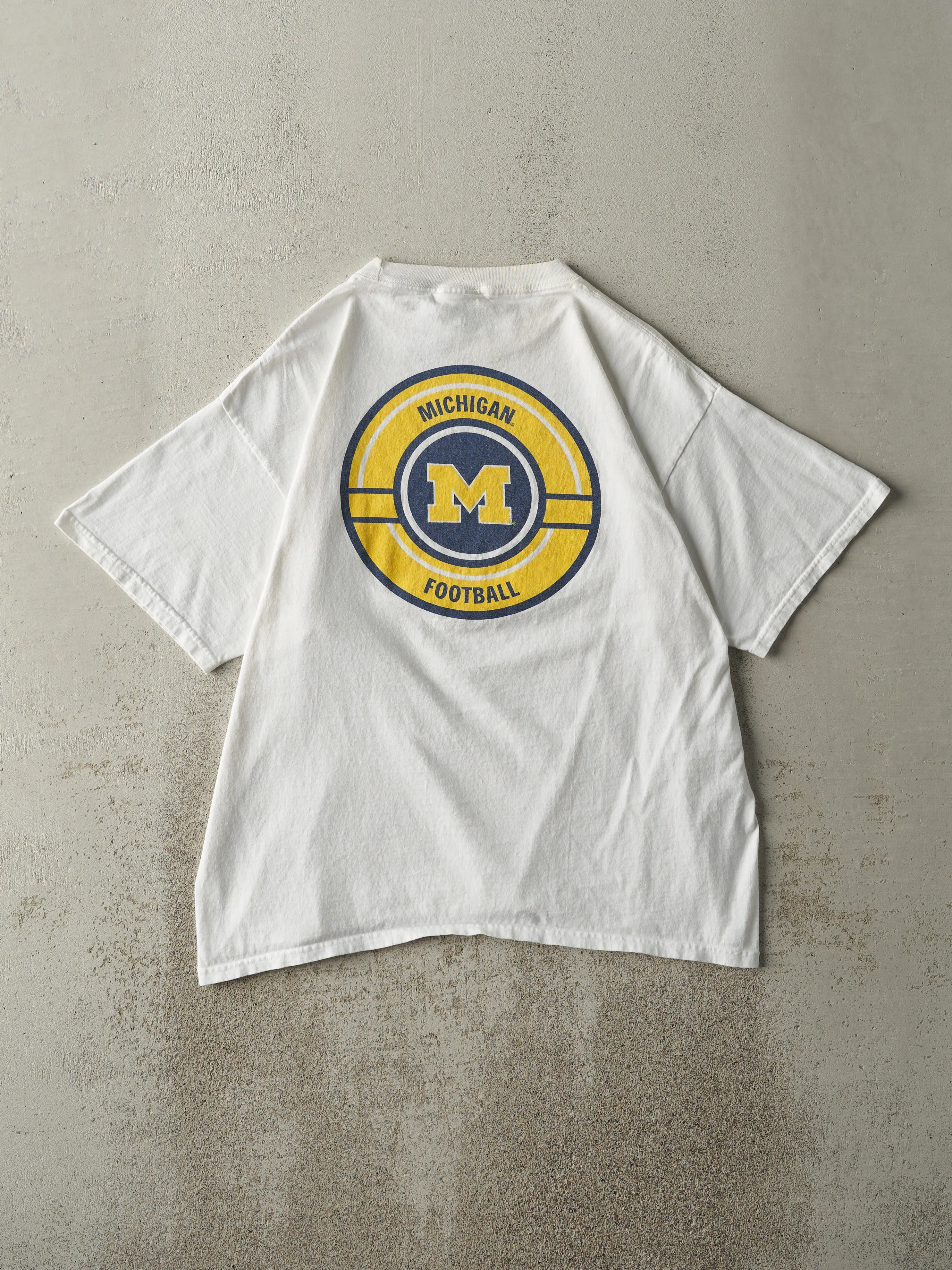 Vintage Y2K White Michigan Wolverines Nike Swoosh Tee (M) sold by Rebalance Vintage product image thumbnail 2