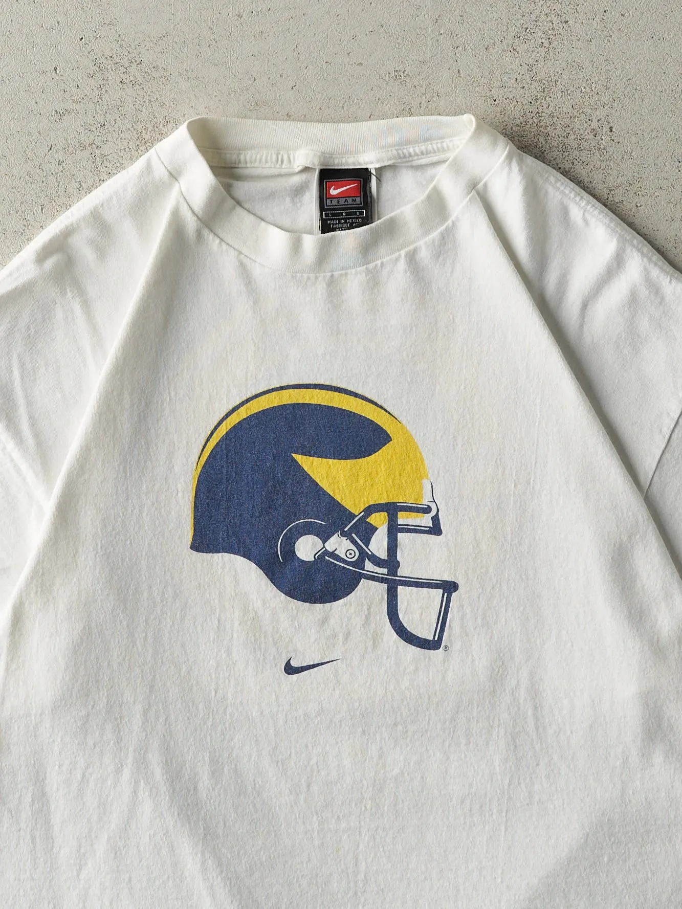 Vintage Y2K White Michigan Wolverines Nike Swoosh Tee (M) sold by Rebalance Vintage product image thumbnail 3