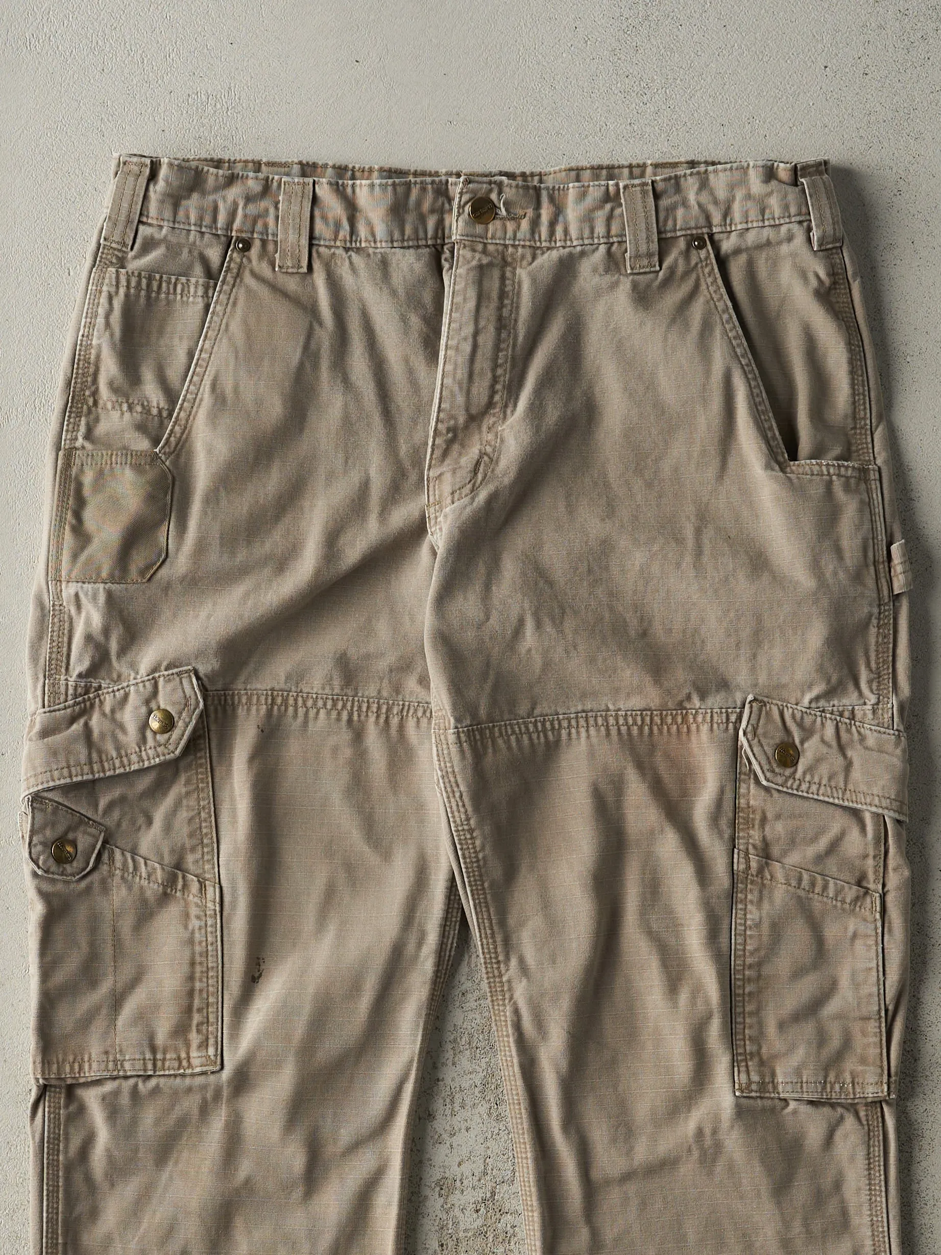 Vintage Y2K Beige Carhartt Double Knee Cargo Pants (36x31.5) sold by Rebalance Vintage product image thumbnail 4