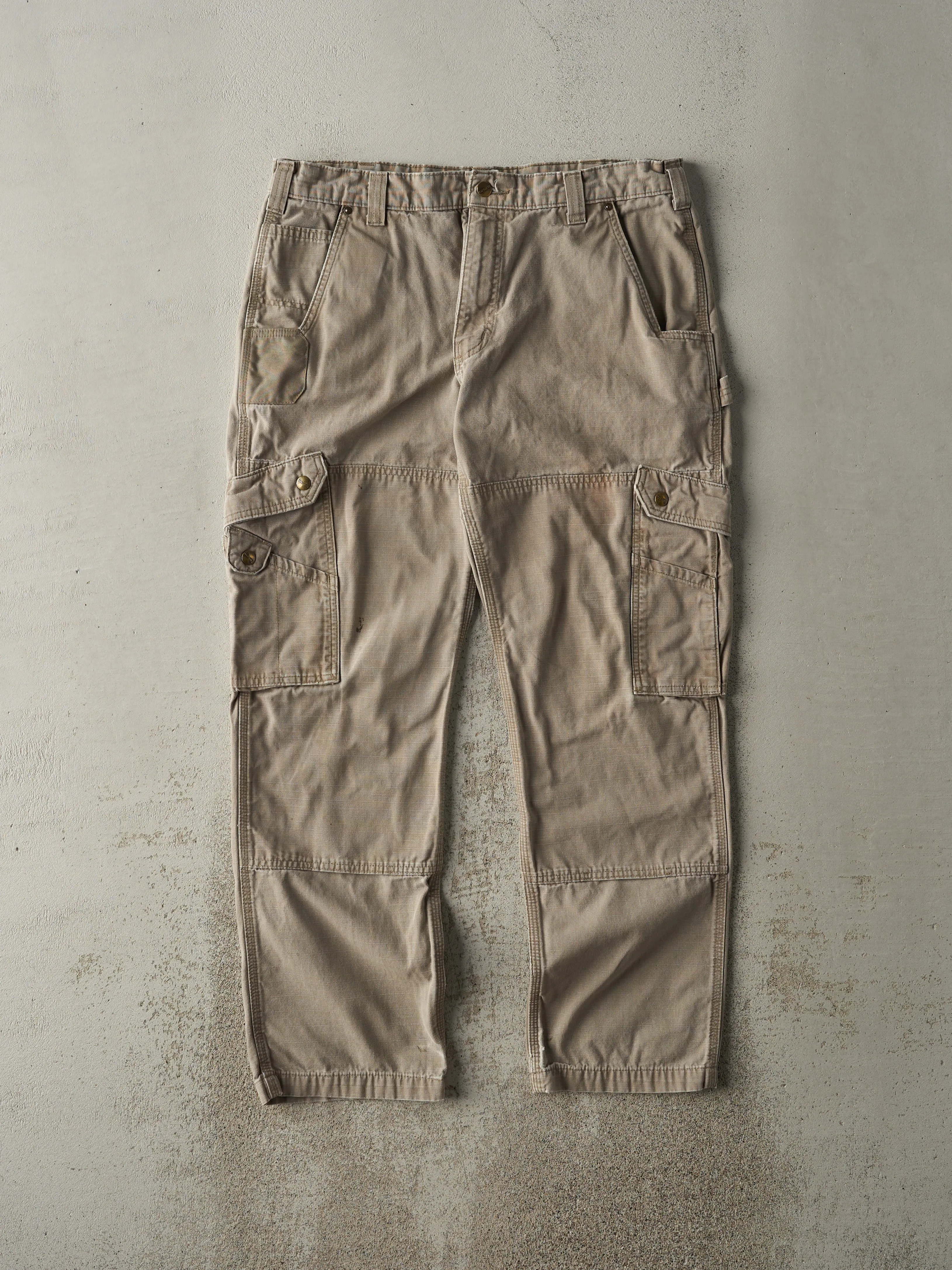 Vintage Y2K Beige Carhartt Double Knee Cargo Pants (36x31.5) sold by Rebalance Vintage