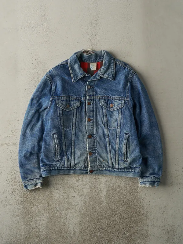 Vintage 90s Mid Wash Flannel Lined Denim Jacket (S/M) sold by Rebalance Vintage