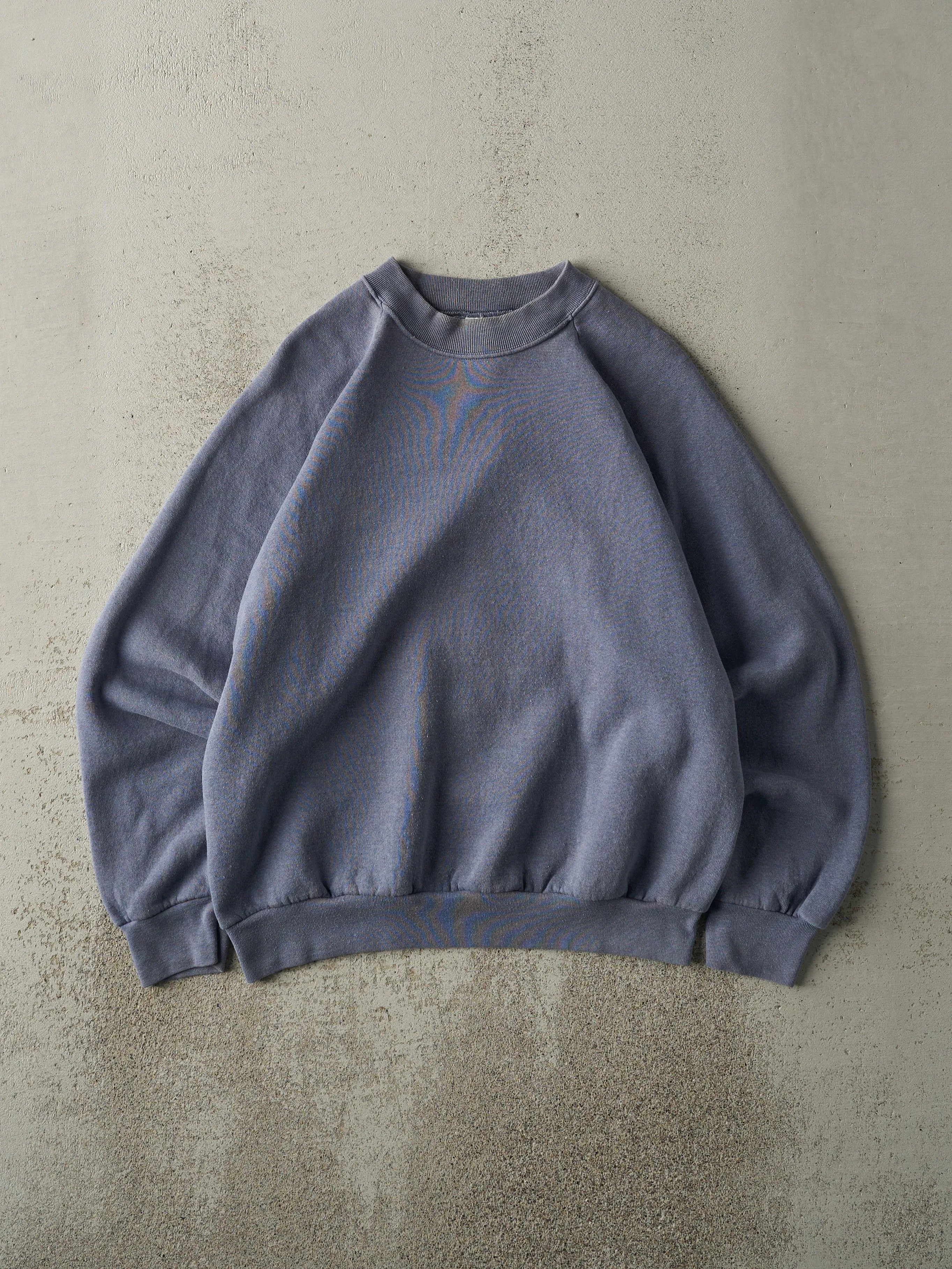 Vintage 90s Washed Blue Blank Crewneck (M) sold by Rebalance Vintage