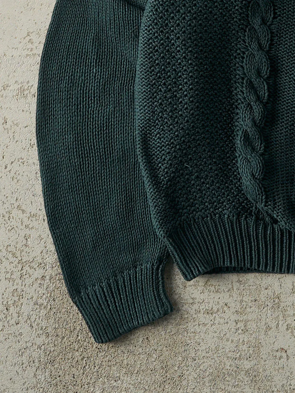 Vintage 90s Green Cable Knit Pullover Sweater (S/M) sold by Rebalance Vintage product image thumbnail 4
