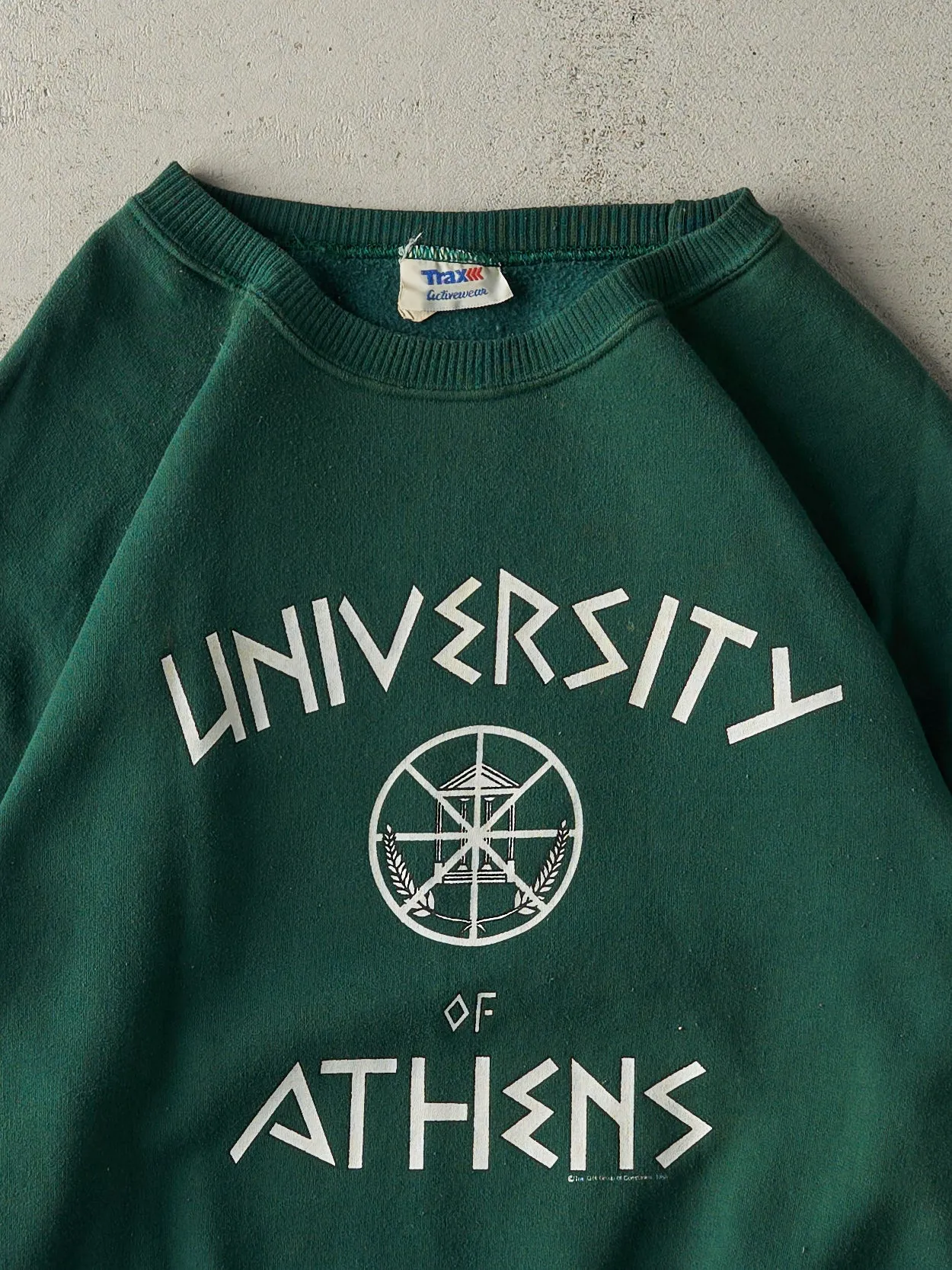 Vintage 88' Green University of Athens Crewneck (M) sold by Rebalance Vintage product image thumbnail 2