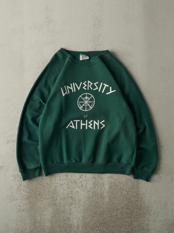 Vintage 88' Green University of Athens Crewneck (M) sold by Rebalance Vintage