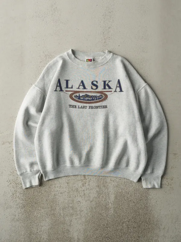 Vintage 90s Heather Grey Alaska Boxy Crewneck (M) sold by Rebalance Vintage