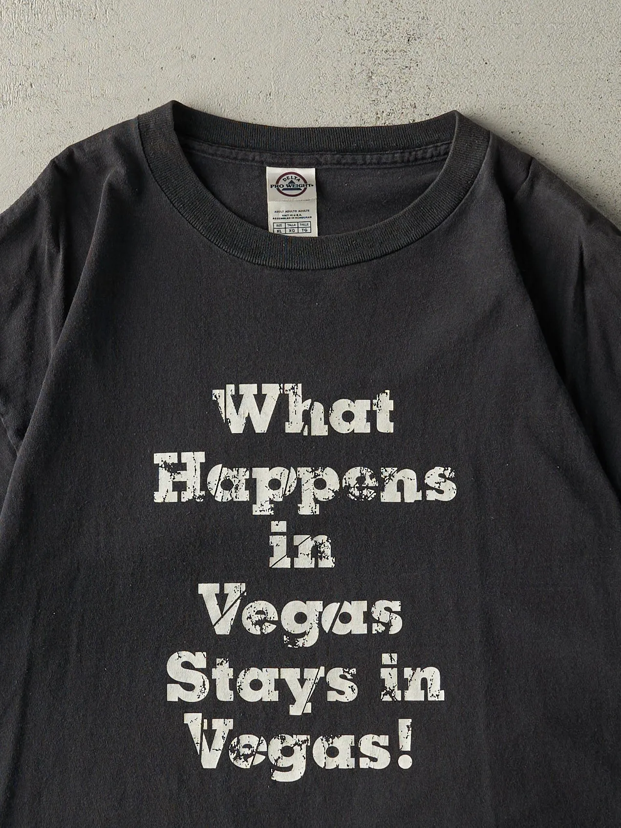 Vintage Y2K Black "What Happens in Vegas" Tee (L) sold by Rebalance Vintage product image thumbnail 2