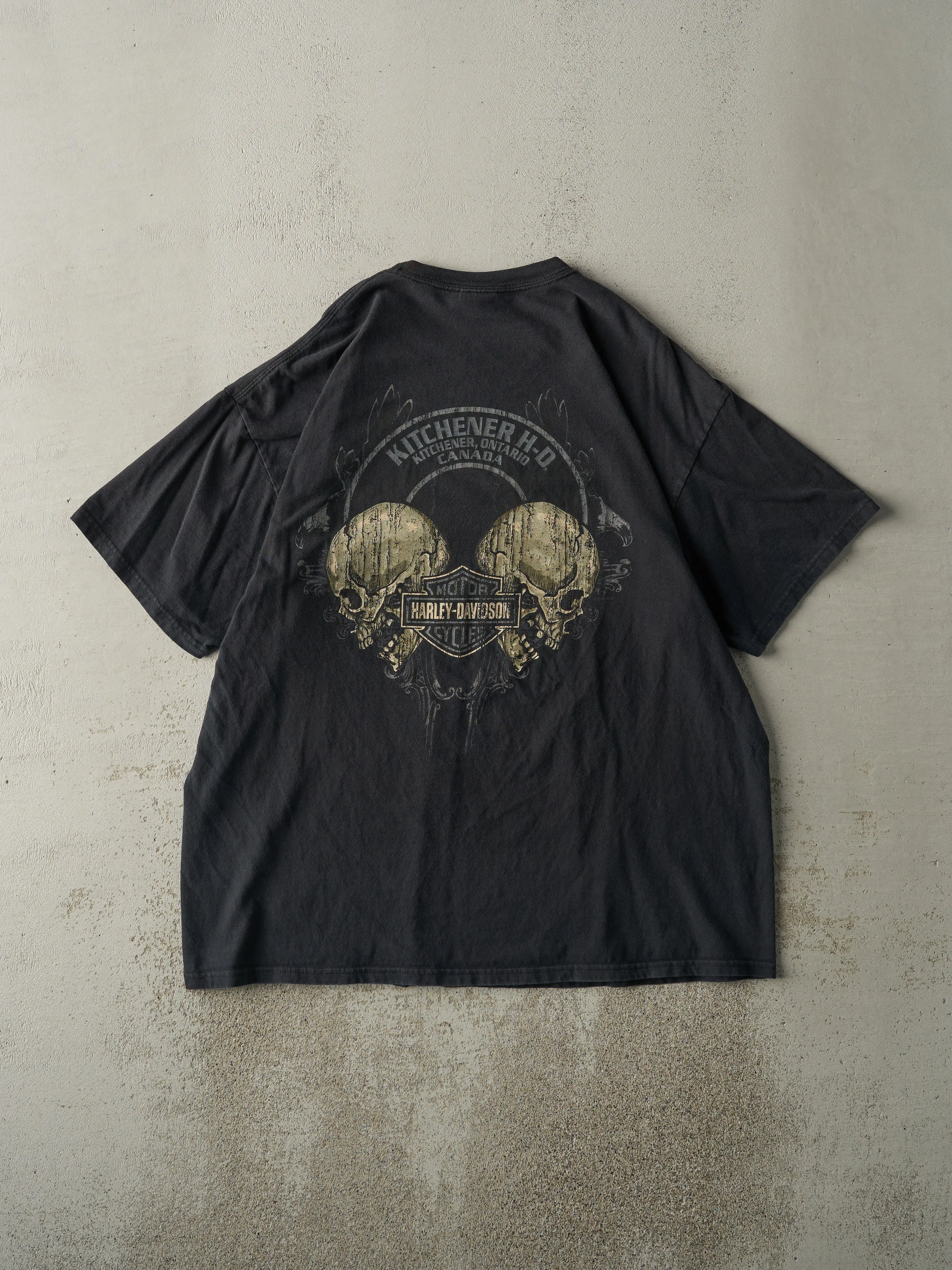 Vintage 11' Black Kitchener Ontario Harley Davidson Tee (L/XL) sold by Rebalance Vintage