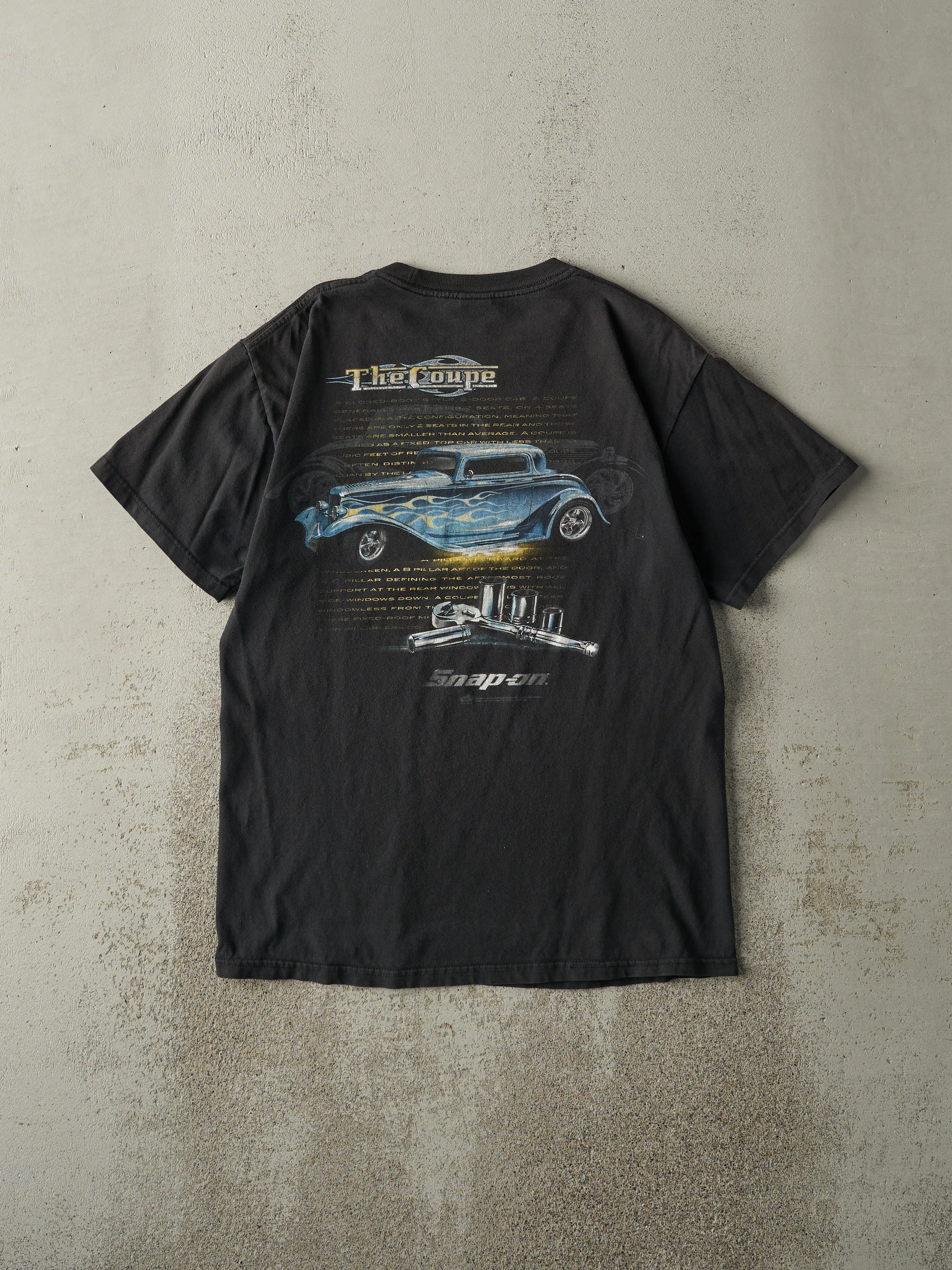 Vintage Y2K Black Snap On Racing Tee (S) sold by Rebalance Vintage