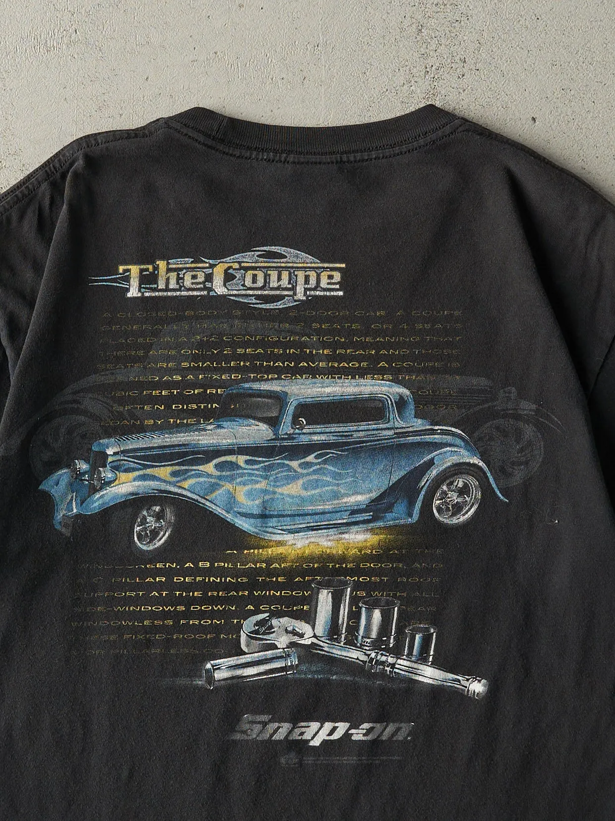 Vintage Y2K Black Snap On Racing Tee (S) sold by Rebalance Vintage product image thumbnail 4