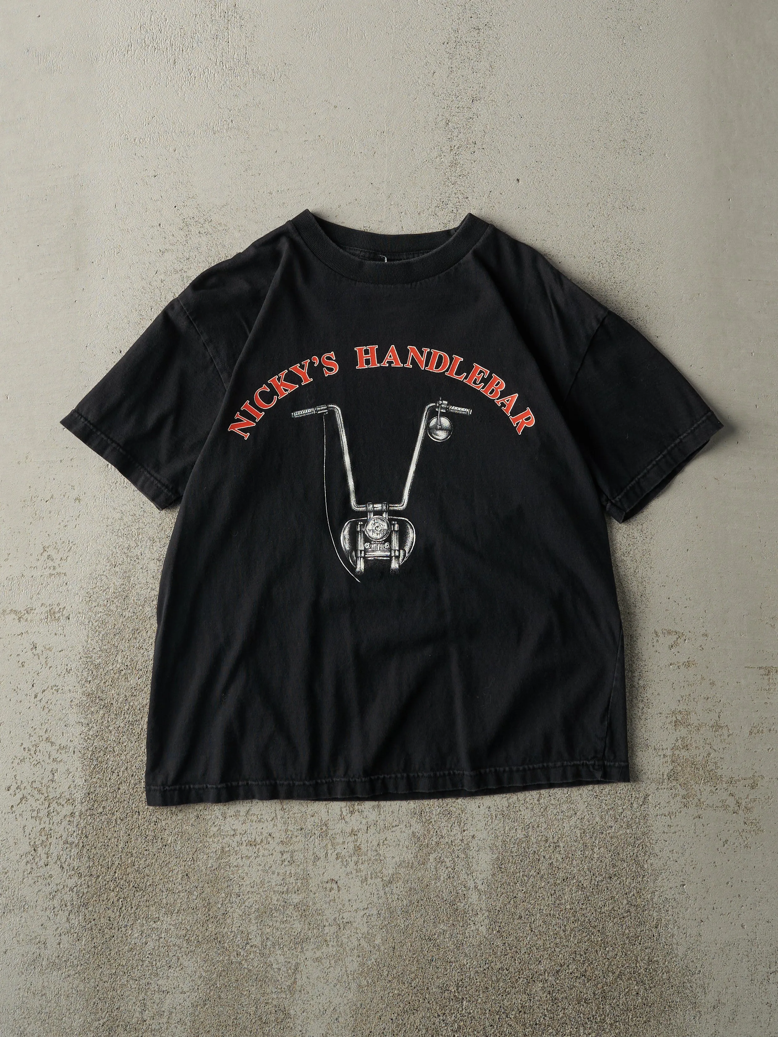 Vintage Y2K Black Nicky's Handlebar Harley Davidson Knock-Off Tee (S) sold by Rebalance Vintage