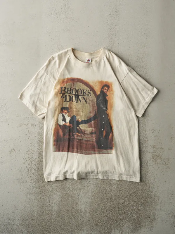 Vintage 90s Beige Brooks & Dunn Single Stitch Tee (M) sold by Rebalance Vintage