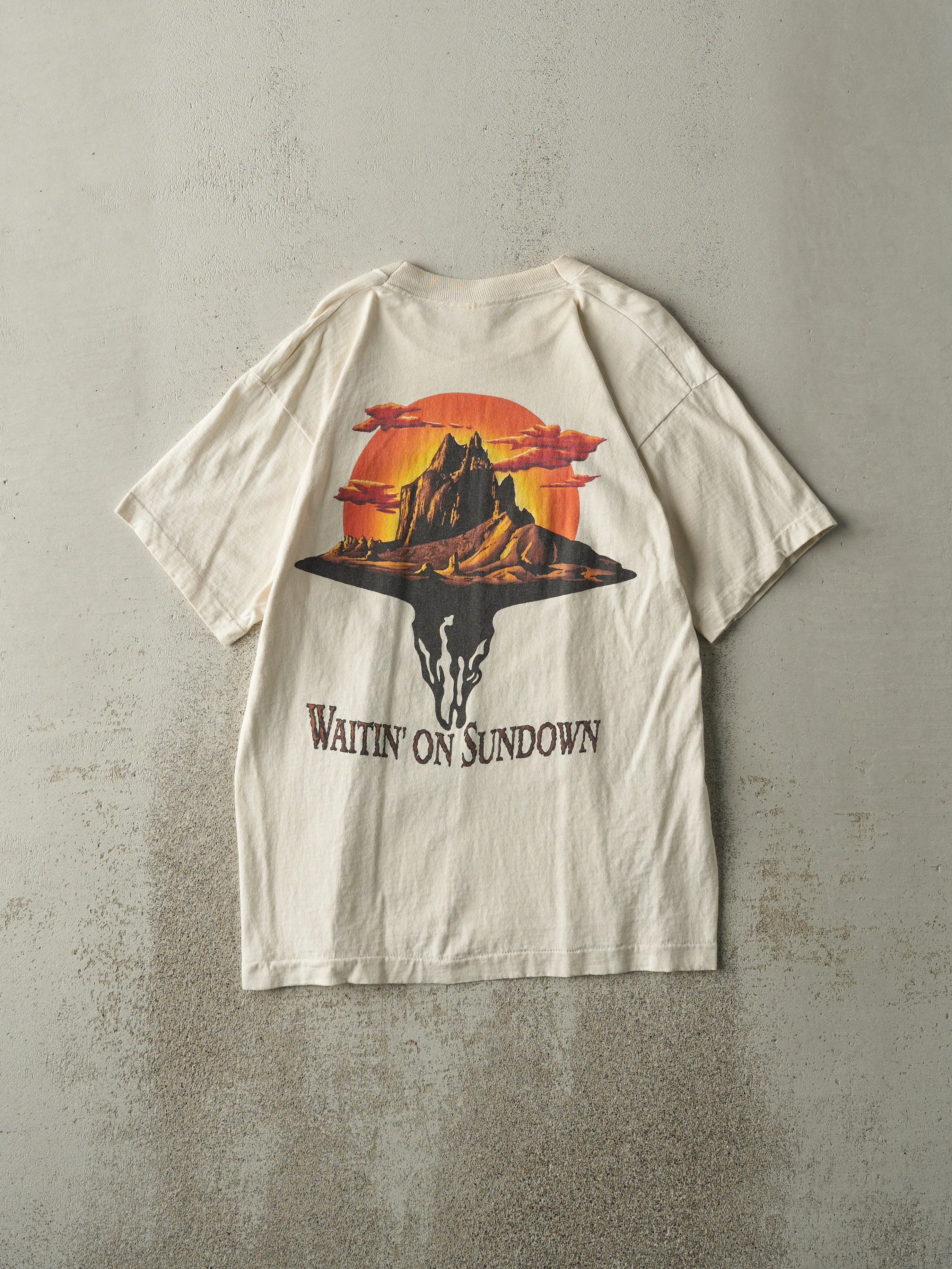 Vintage 90s Beige Brooks & Dunn Single Stitch Tee (M) sold by Rebalance Vintage product image thumbnail 2
