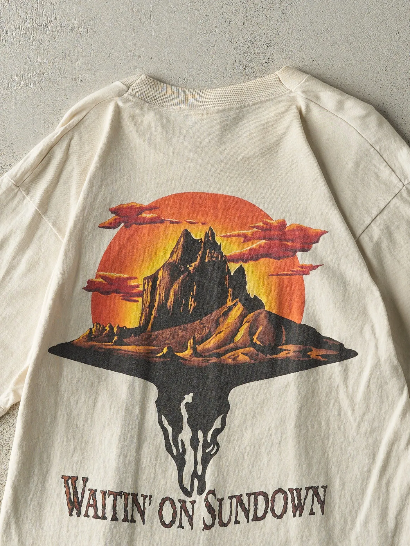 Vintage 90s Beige Brooks & Dunn Single Stitch Tee (M) sold by Rebalance Vintage product image thumbnail 4