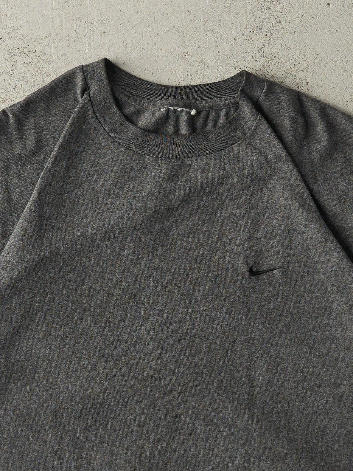 Vintage 90s Charcoal Grey Nike Embroidered Tee (L) sold by Rebalance Vintage product image thumbnail 2