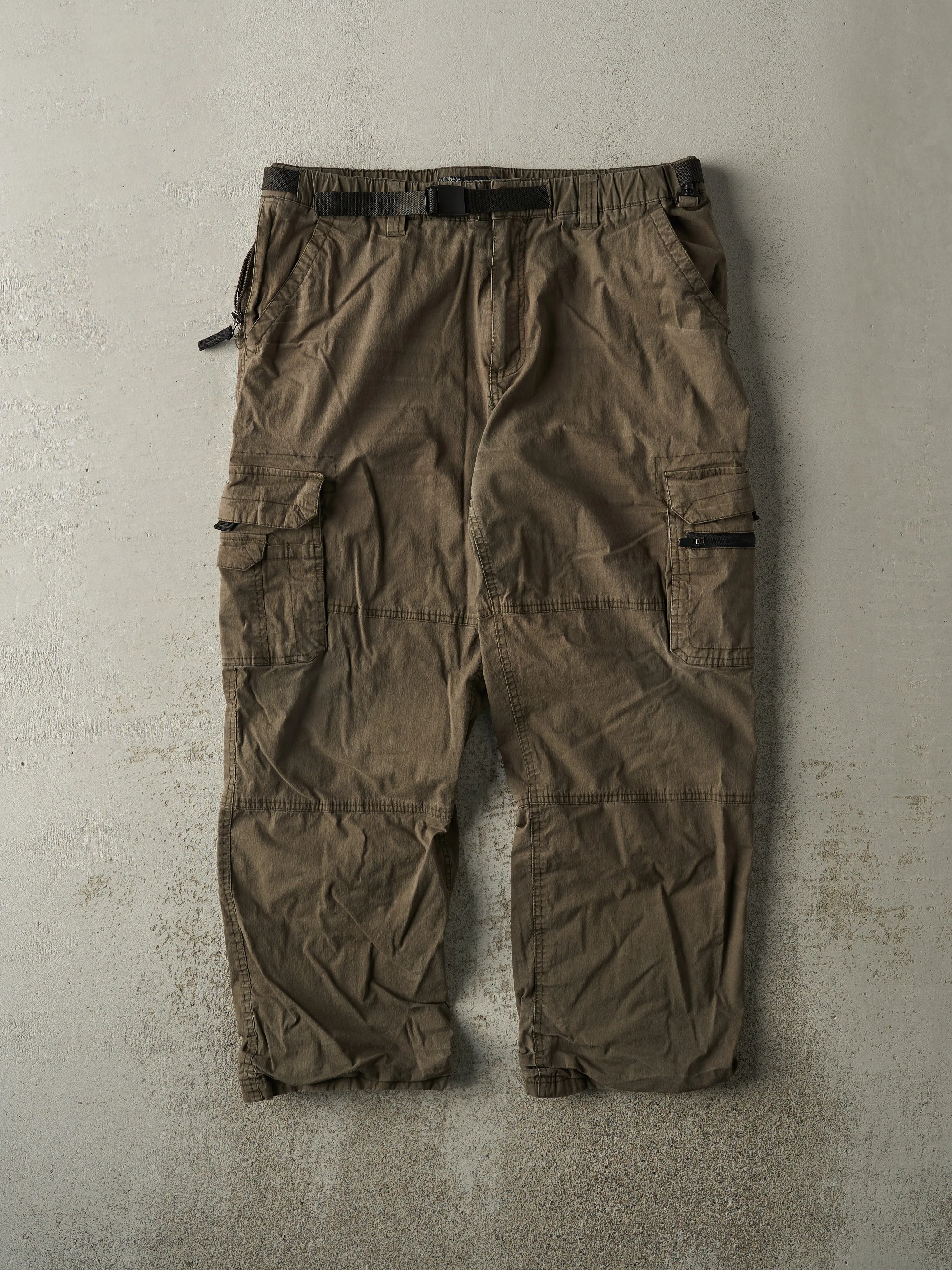 Vintage Y2K Green BC Clothing Lined Utility Cargo Pants (35.5x28) sold by Rebalance Vintage