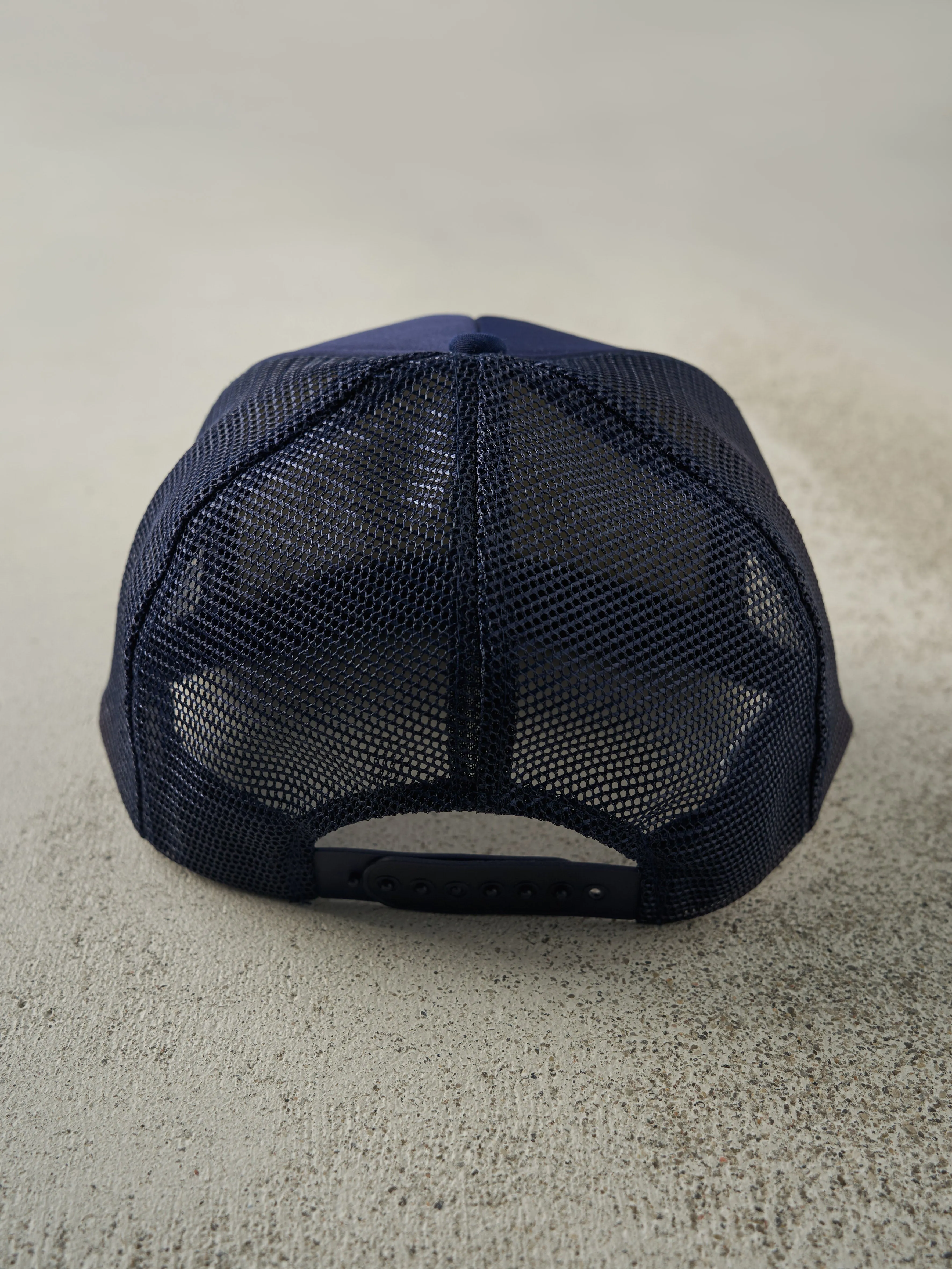 Vintage 90s Navy Blue Turbo Foam Trucker Hat sold by Rebalance Vintage product image thumbnail 3