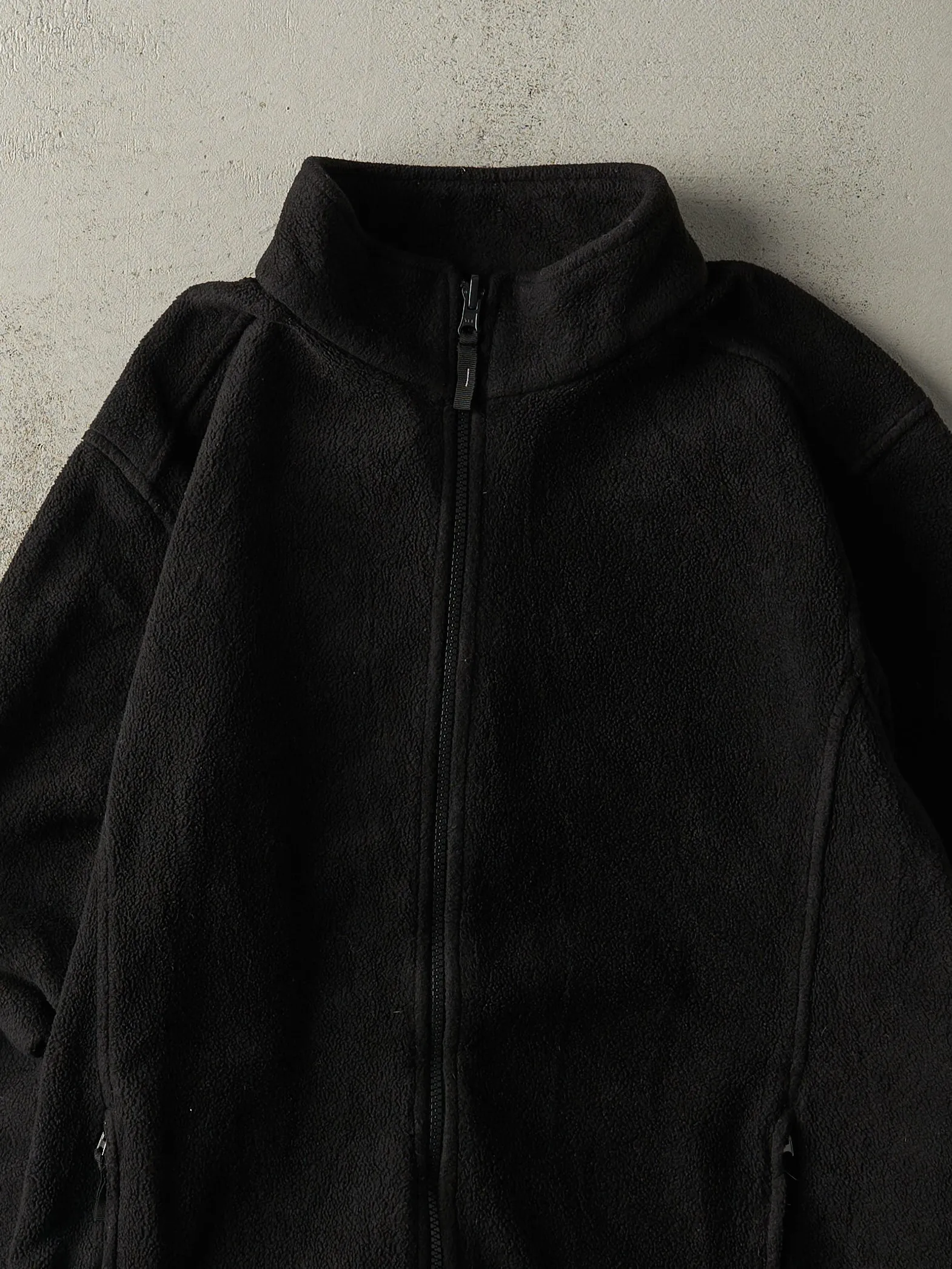 Vintage Y2K Black Zip Up Fleece Sweatshirt (XL) sold by Rebalance Vintage product image thumbnail 2