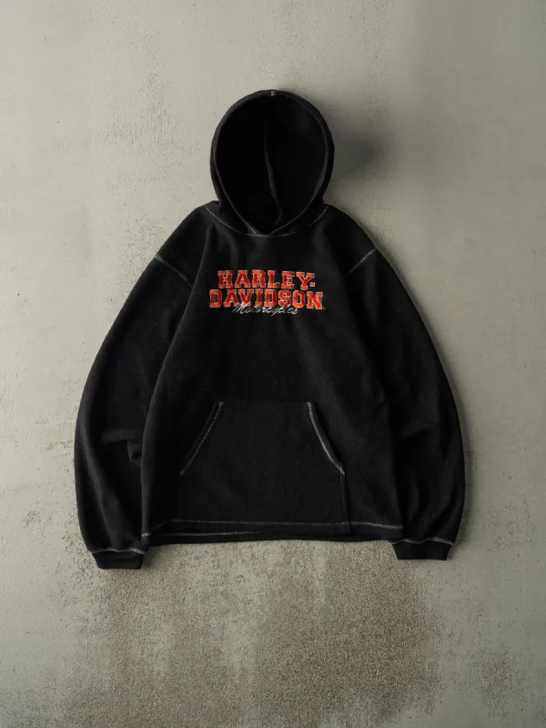 Vintage Y2K Black Harley Davidson Embroidered Fleece Hoodie (M) sold by Rebalance Vintage