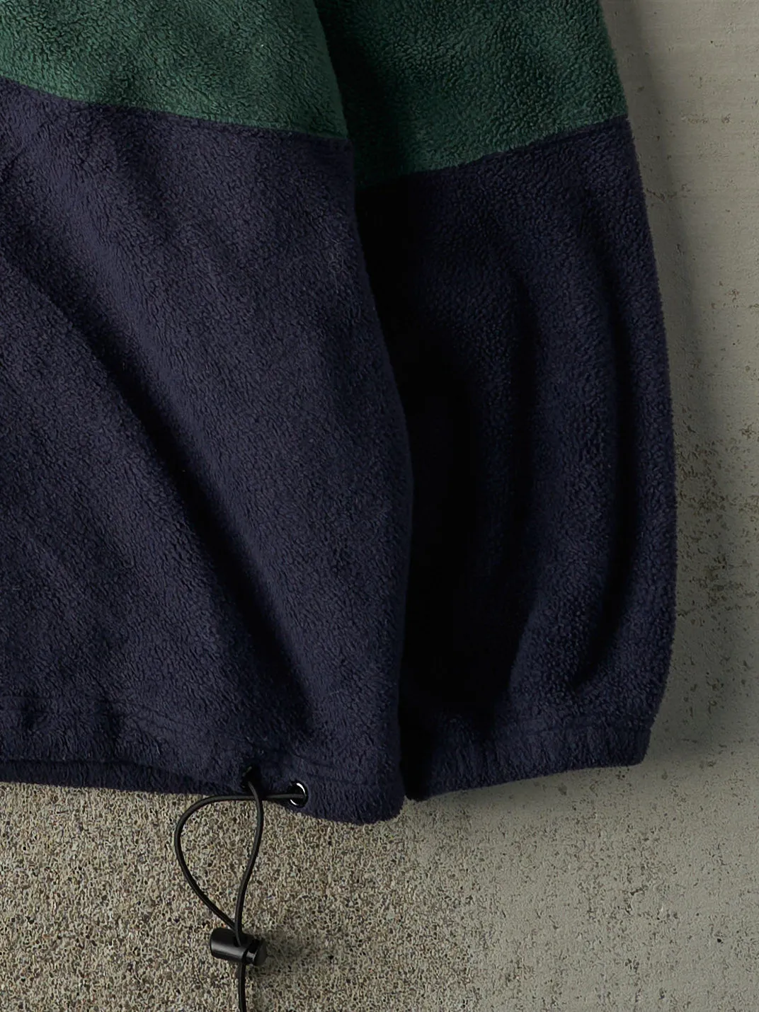 Vintage Y2K Navy Blue & Green Quarter Zip Fleece Pullover (XL/XXL) sold by Rebalance Vintage product image thumbnail 3