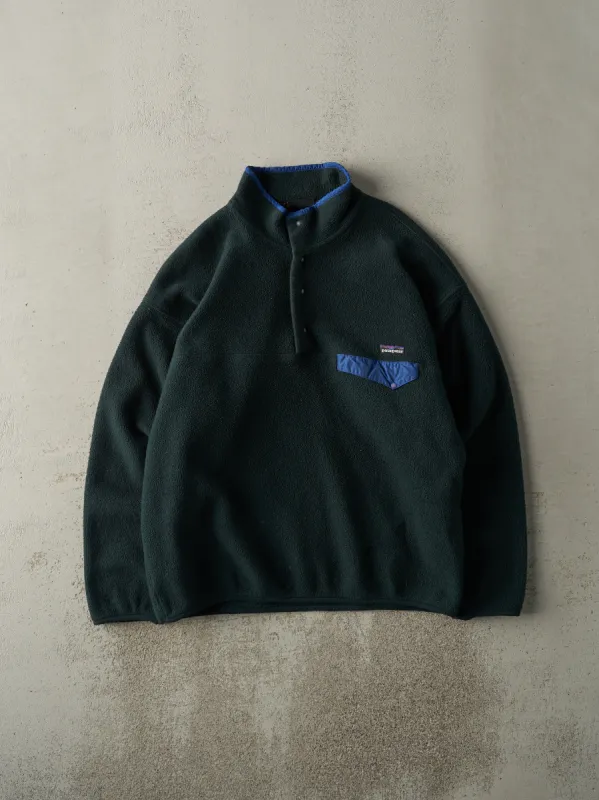 Vintage Y2K Forest Green Patagonia Quarter Button Fleece (L) sold by Rebalance Vintage