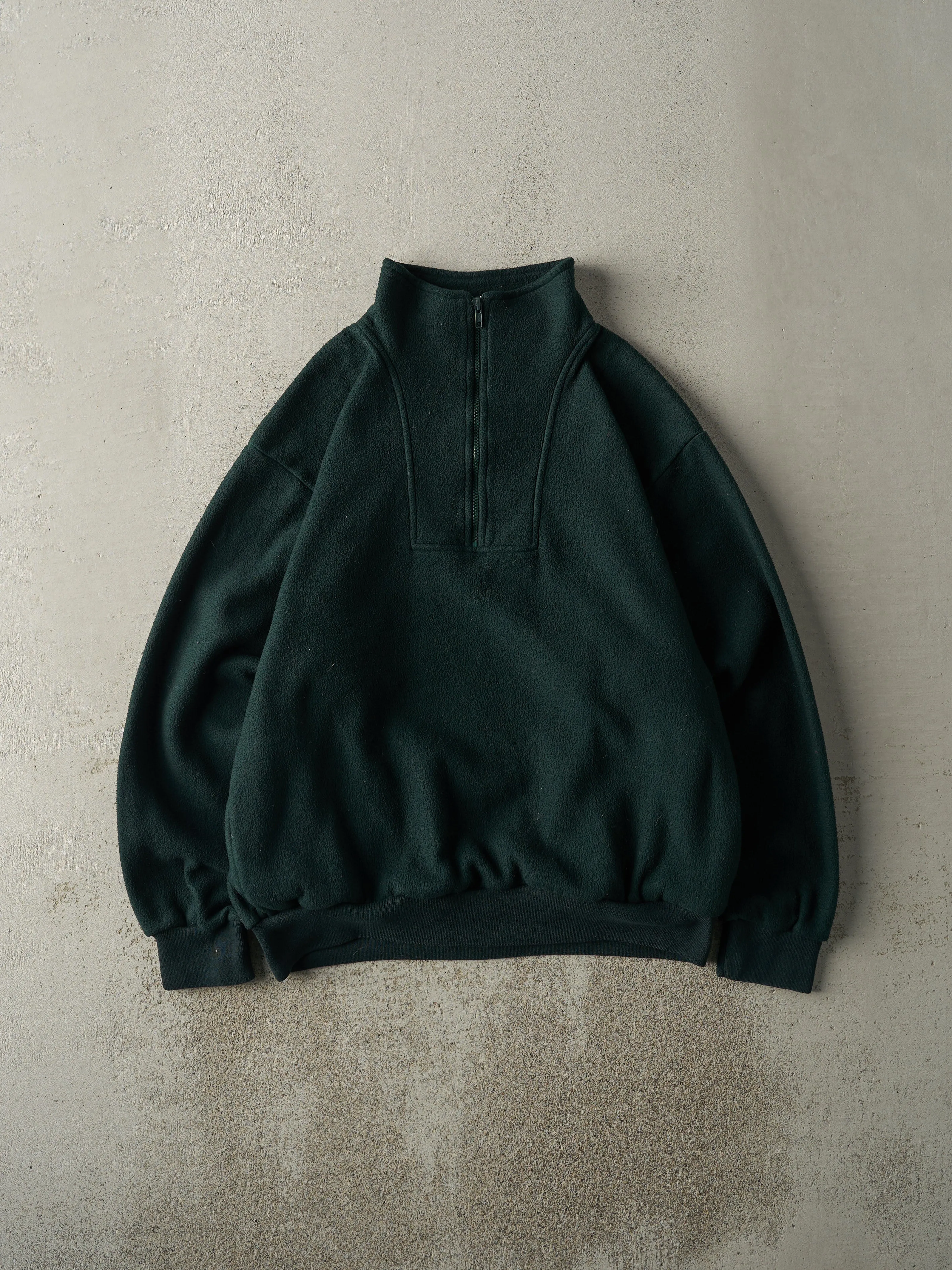 Vintage 90s Forest Green Quarter Zip Fleece (L) sold by Rebalance Vintage