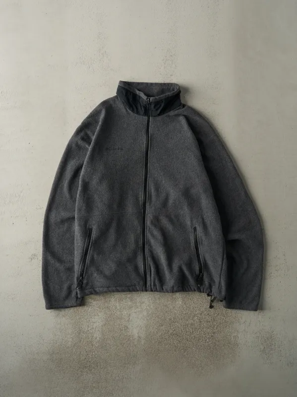Vintage 90s Charcoal Grey & Black Zip Up Columbia Fleece Sweatshirt (XL) sold by Rebalance Vintage