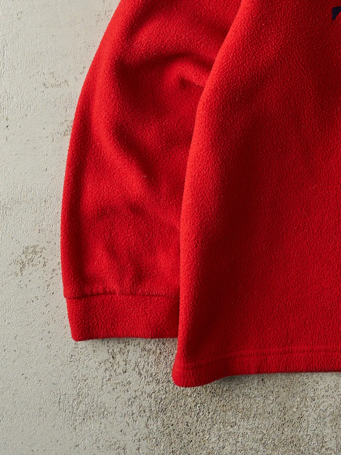 Vintage 90s Red Tommy Hilfiger Bootleg Quarter Zip Fleece Sweater (M) sold by Rebalance Vintage product image thumbnail 3