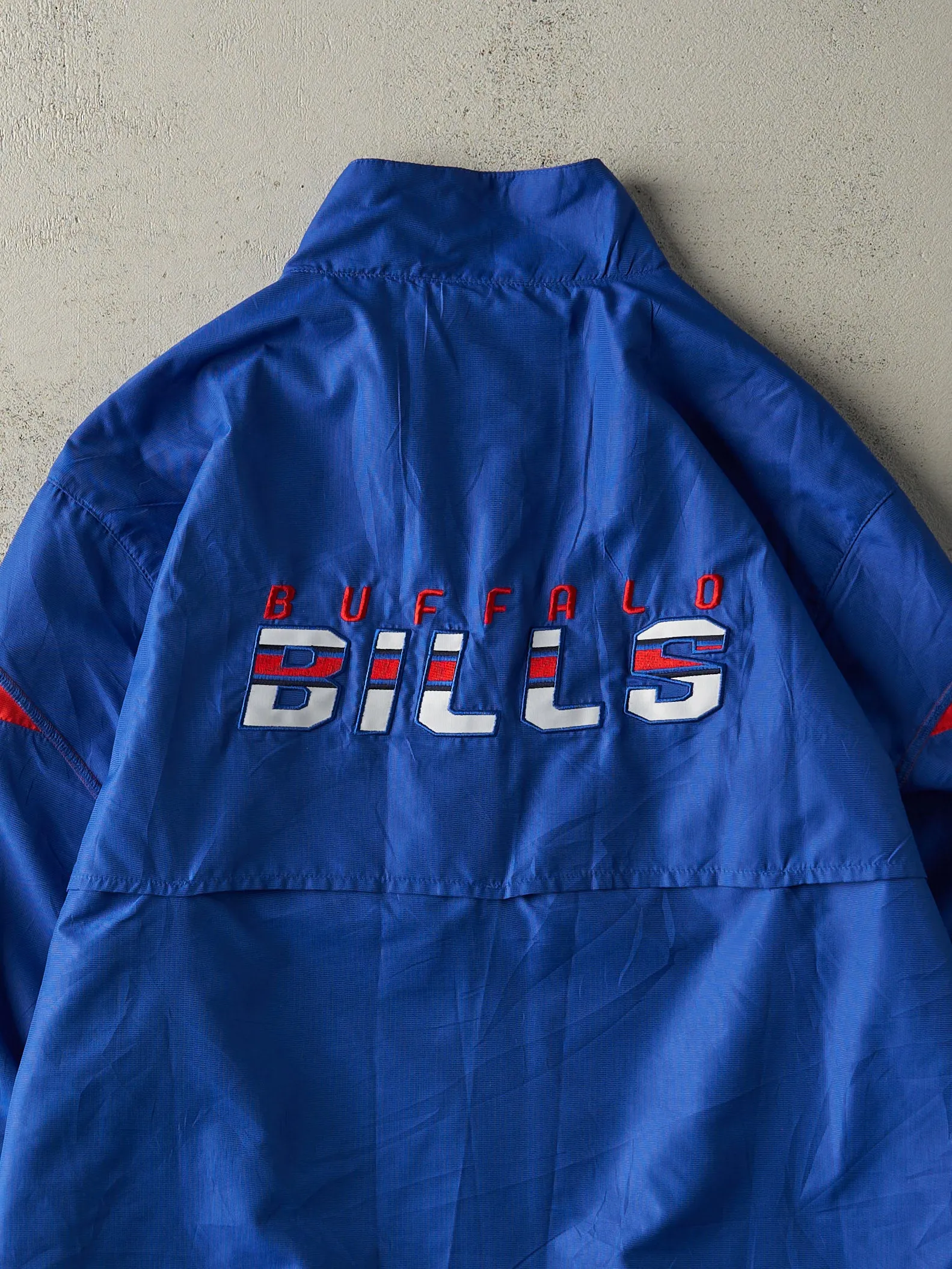 Vintage Y2K Blue Buffalo Bills Quarter Zip Wind Breaker Jacket (L) sold by Rebalance Vintage product image thumbnail 4