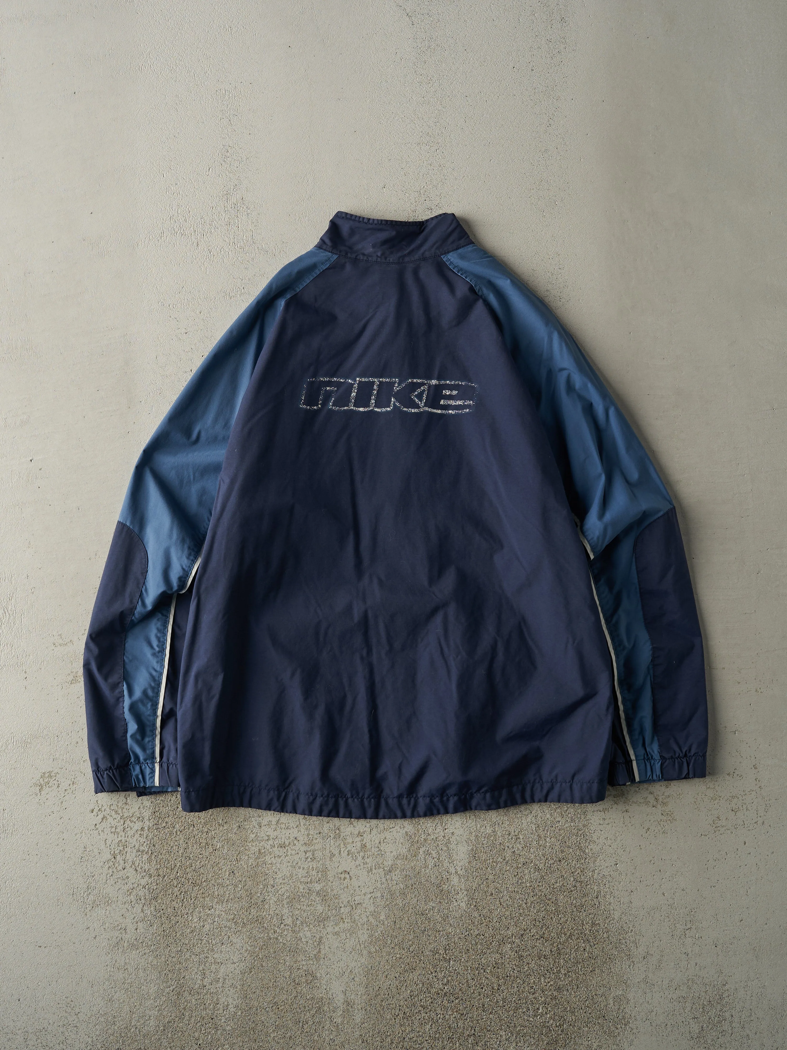 Vintage Y2K Navy Blue Nike Wind Breaker Jacket (L) sold by Rebalance Vintage product image thumbnail 2