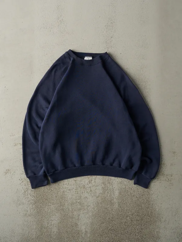 Vintage 80s Navy Blue Blank Crewneck (M) sold by Rebalance Vintage