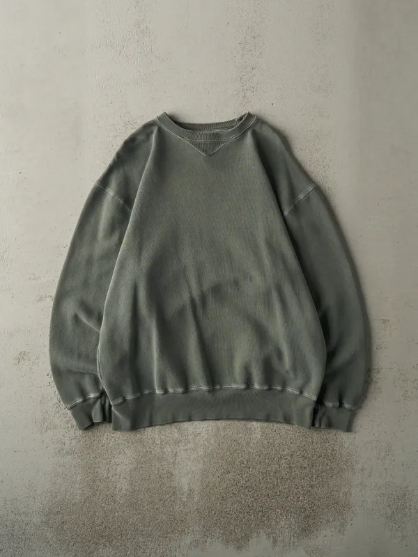 Vintage Y2K Washed Green Blank Crewneck (M/L) sold by Rebalance Vintage