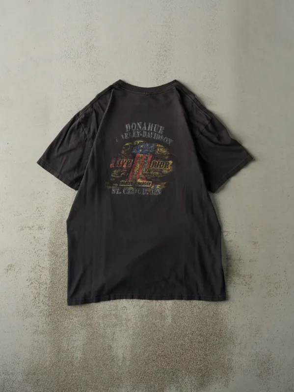 Vintage 09' Faded Black St. Cloud MN Harley Davidson Pocket Tee (L) sold by Rebalance Vintage