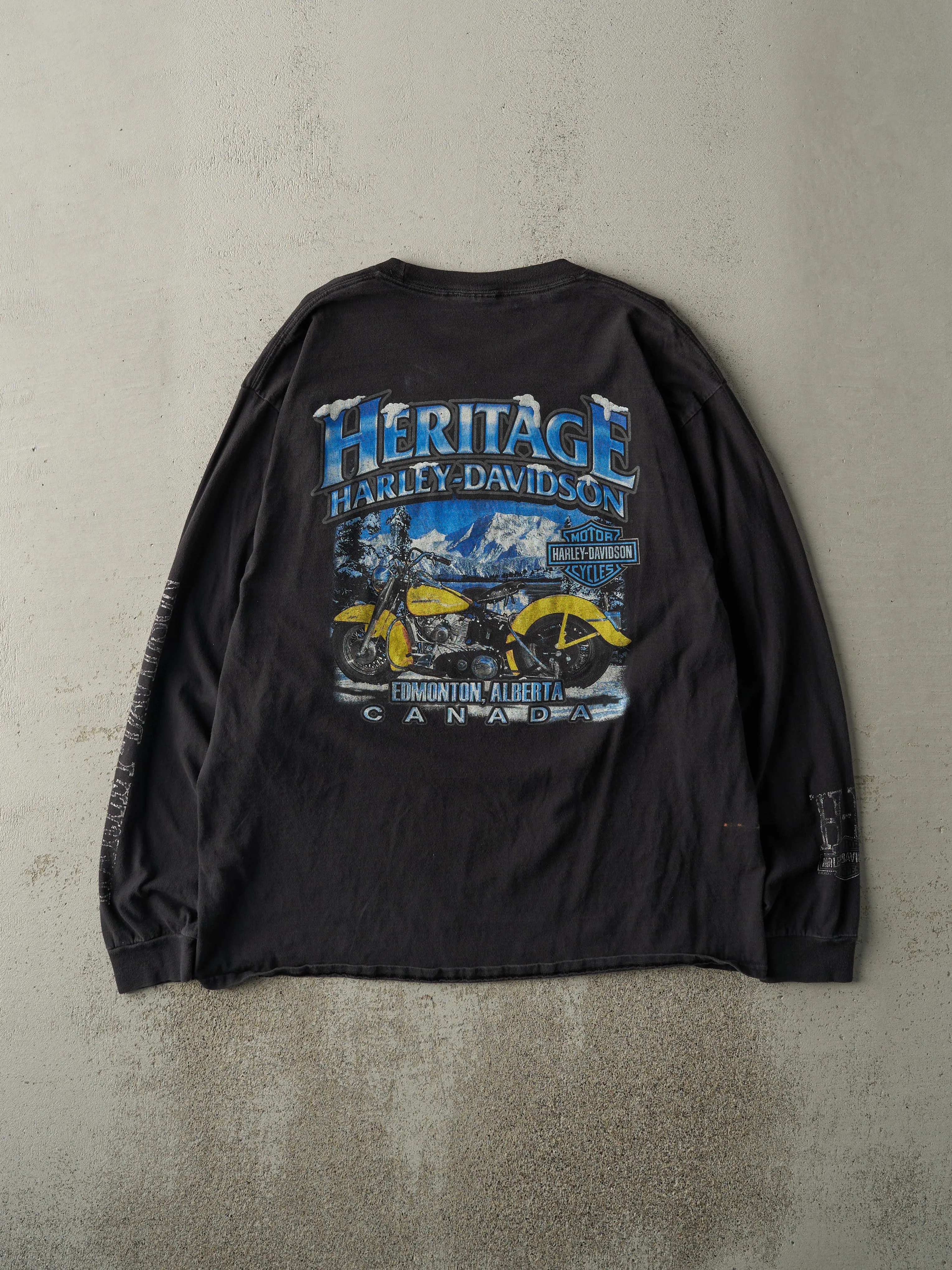15' Black Edmonton Alberta Harley Davidson Long Sleeve (L) sold by Rebalance Vintage product image thumbnail 2