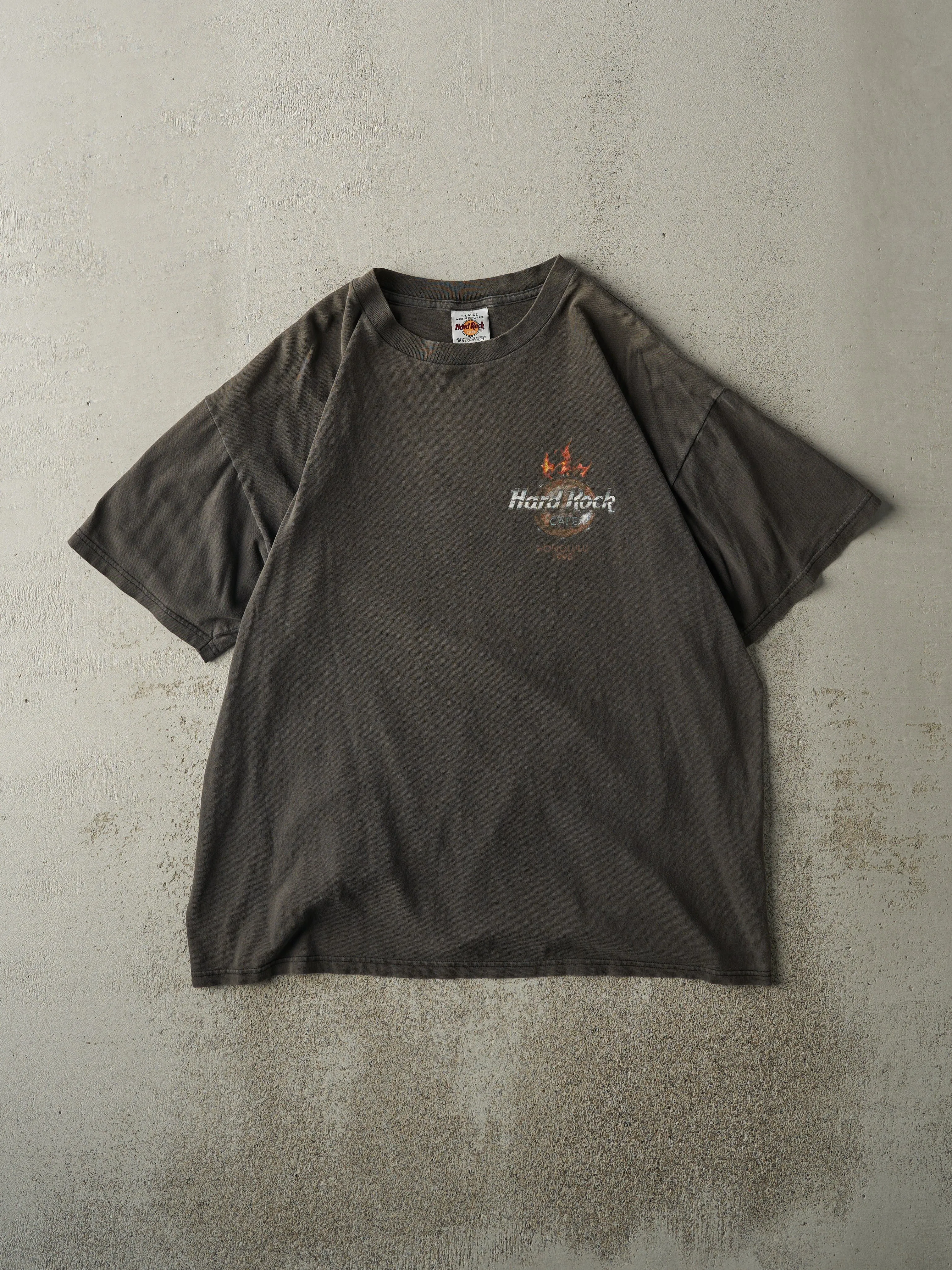 Vintage 98' Faded Black Honolulu Hawaii Hard Rock Cafe Tee (L) sold by Rebalance Vintage