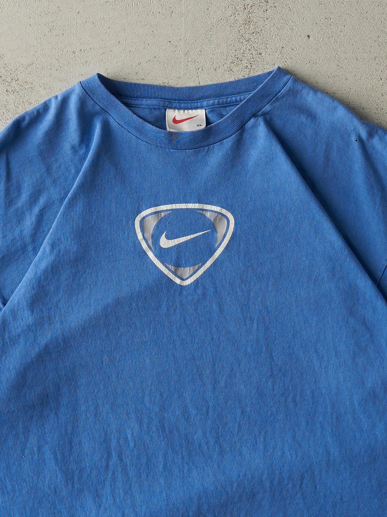 Vintage 90s Blue Nike Soccer Tee (L) sold by Rebalance Vintage product image thumbnail 3