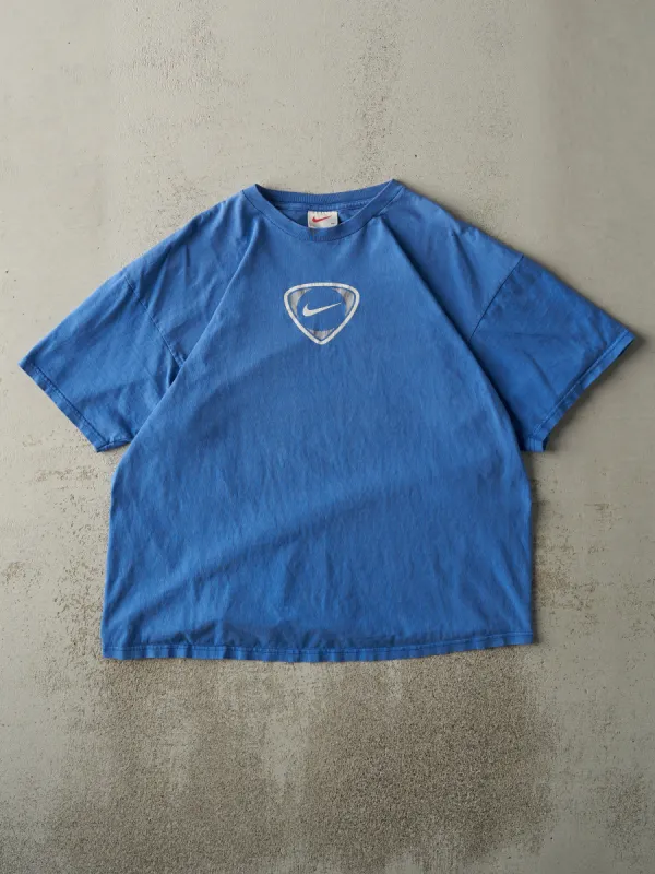 Vintage 90s Blue Nike Soccer Tee (L) sold by Rebalance Vintage