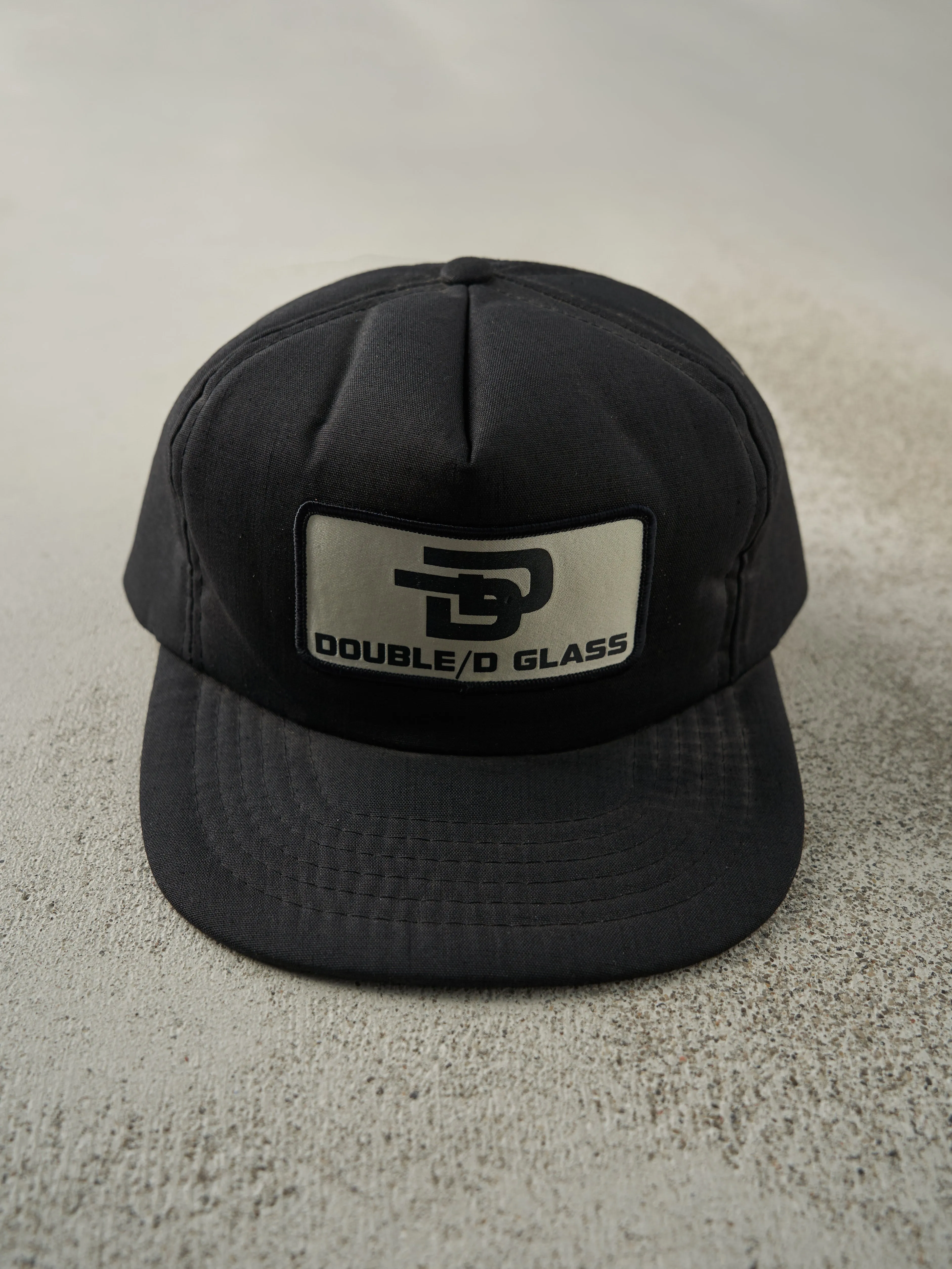 Vintage 80s Black Double D Glass Foam Snapback Hat sold by Rebalance Vintage