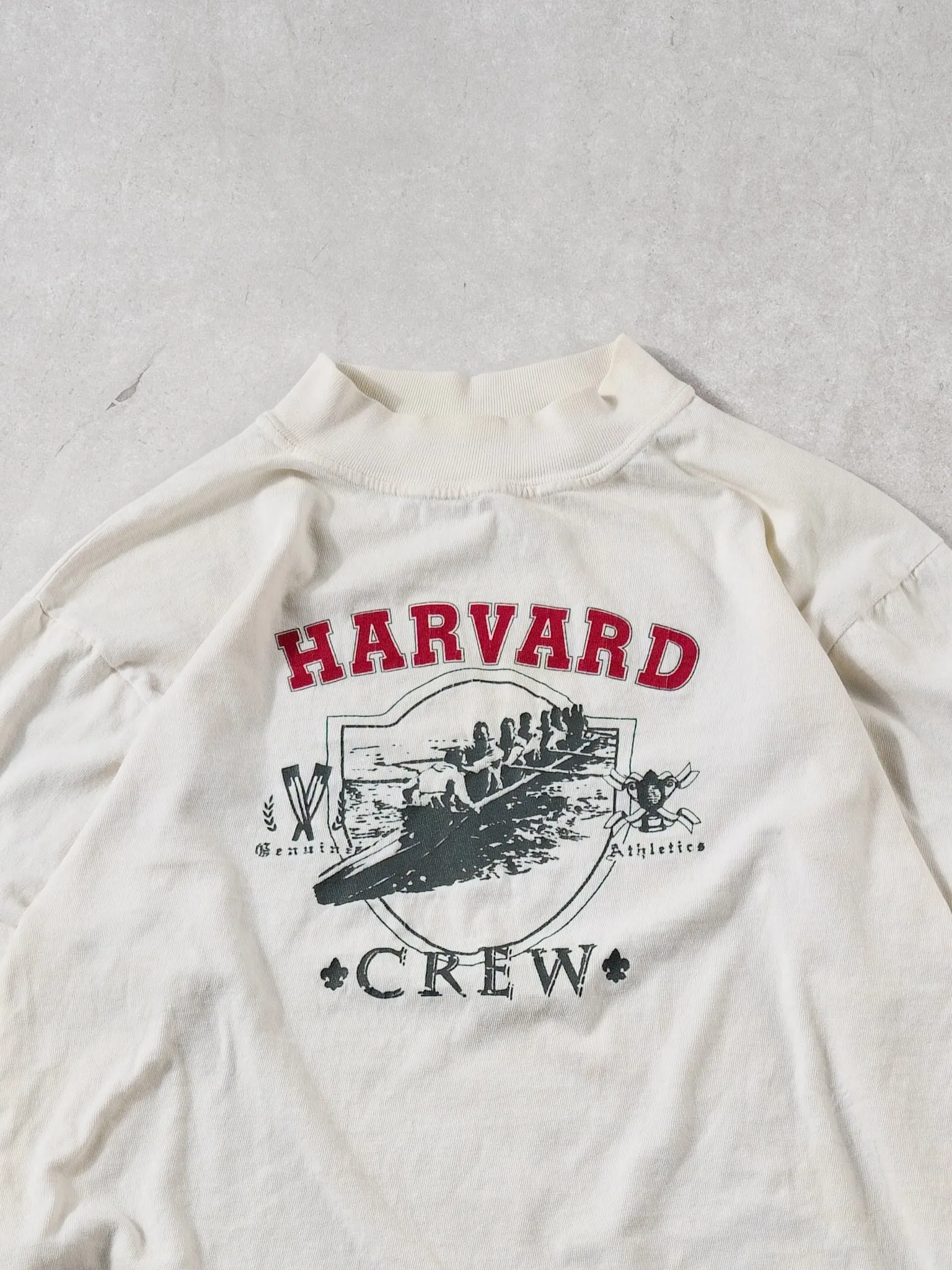 Vintage 70s White Harvard Rowing Crew Mock Longsleeve (S) sold by Rebalance Vintage product image thumbnail 2